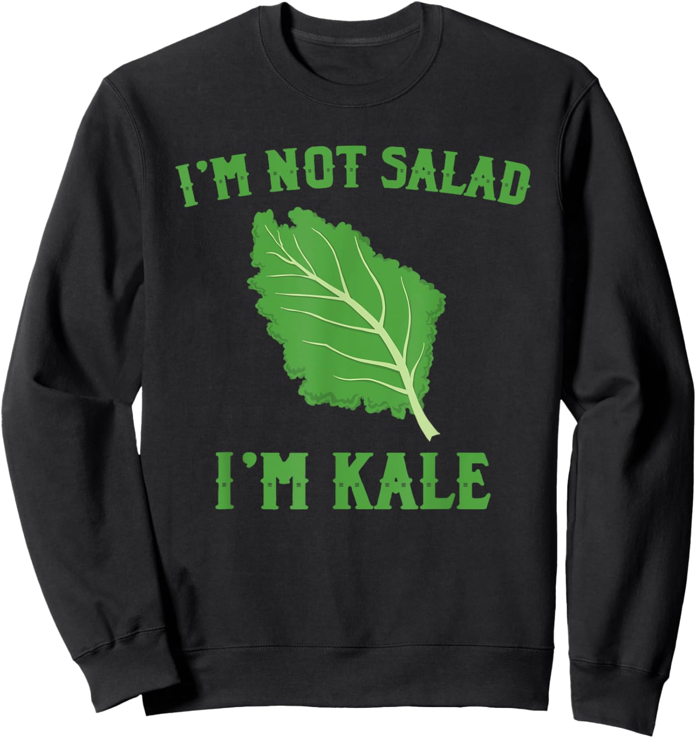 Funny Kale Costume Vegetarian Love Salad Sweatshirt - Sweatshirt | Black