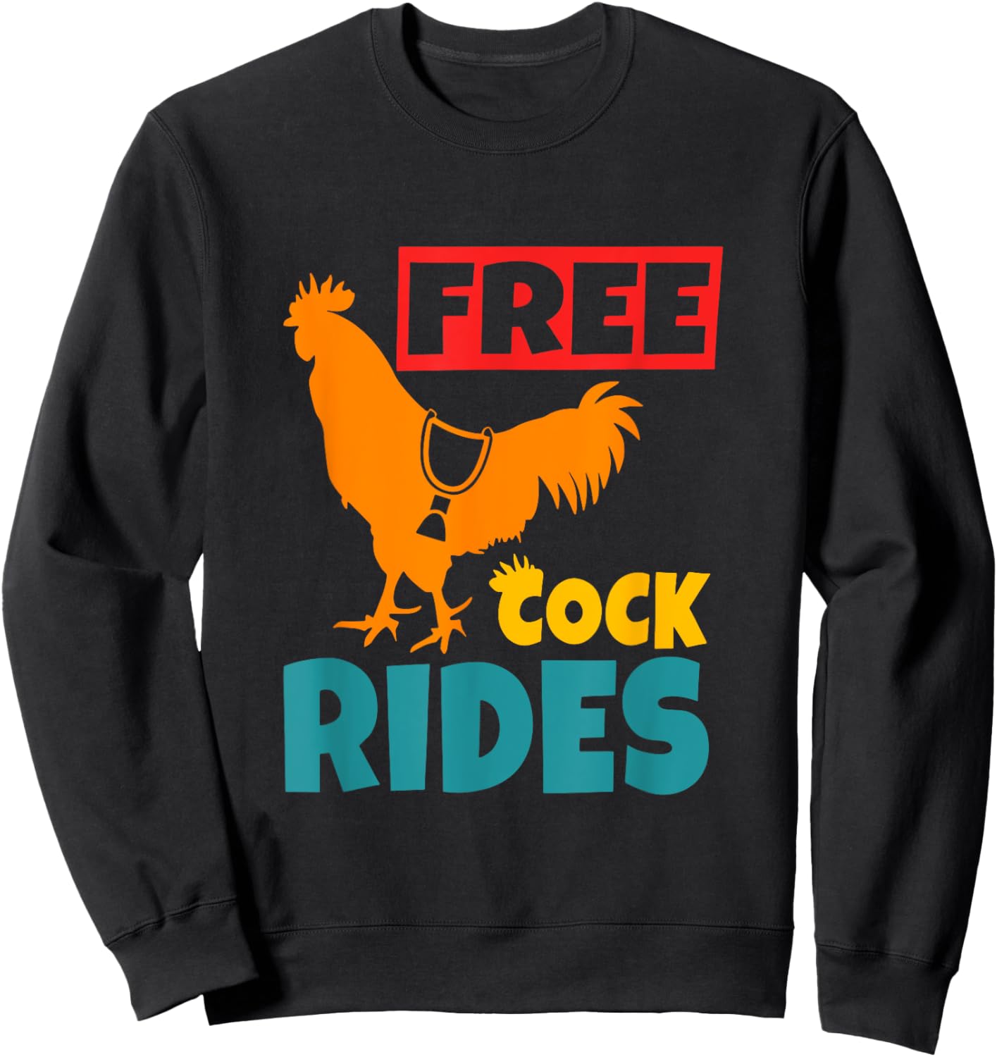 Free Cock Rides Vintage Apparel Sweatshirt - Sweatshirt | Black