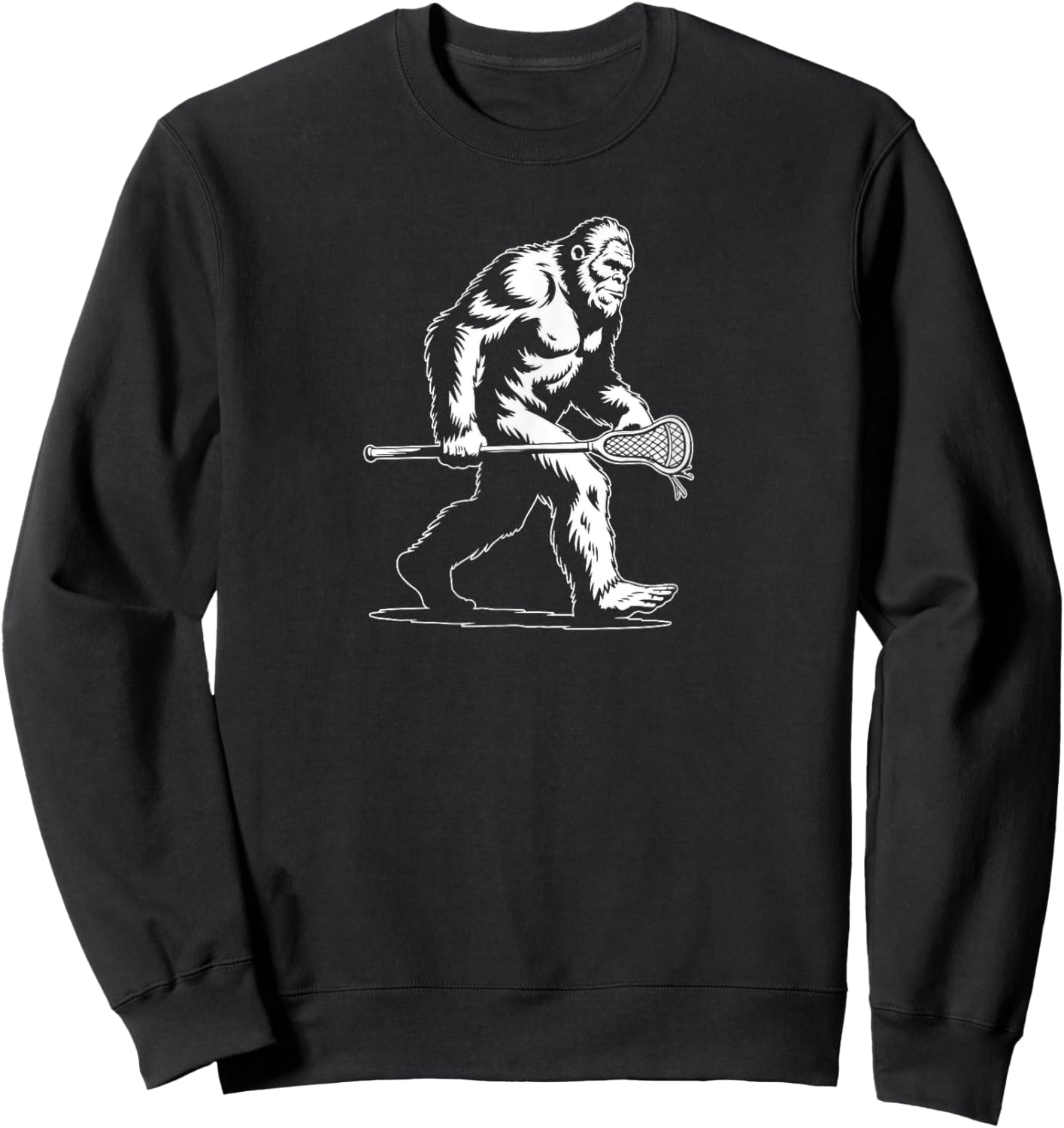 Sasquatch Lax Bigfoot Lacrosse Stick Vintage 80s Sweatshirt - Sweatshirt | Black