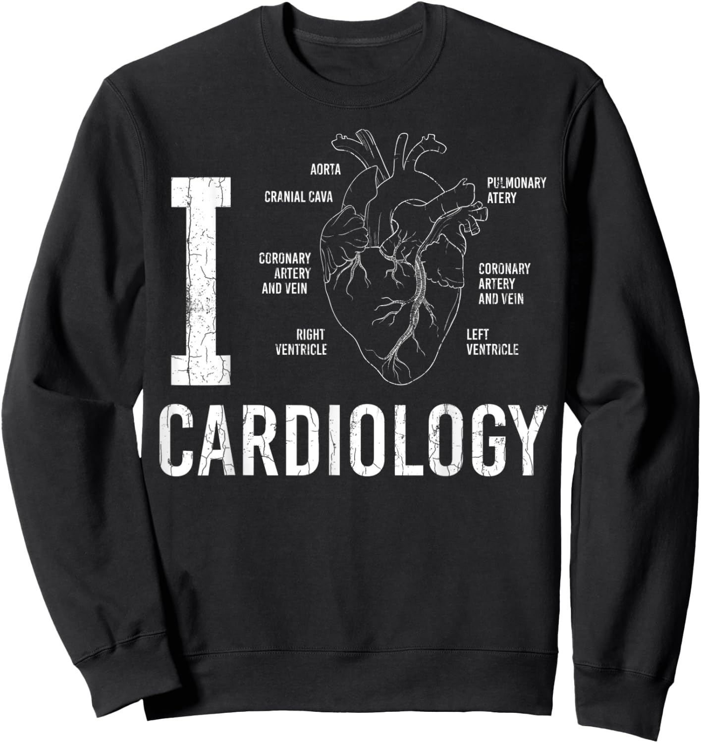 I Heart Funny Cardiologist Cardiology Graphic Sweatshirt - Sweatshirt | Black