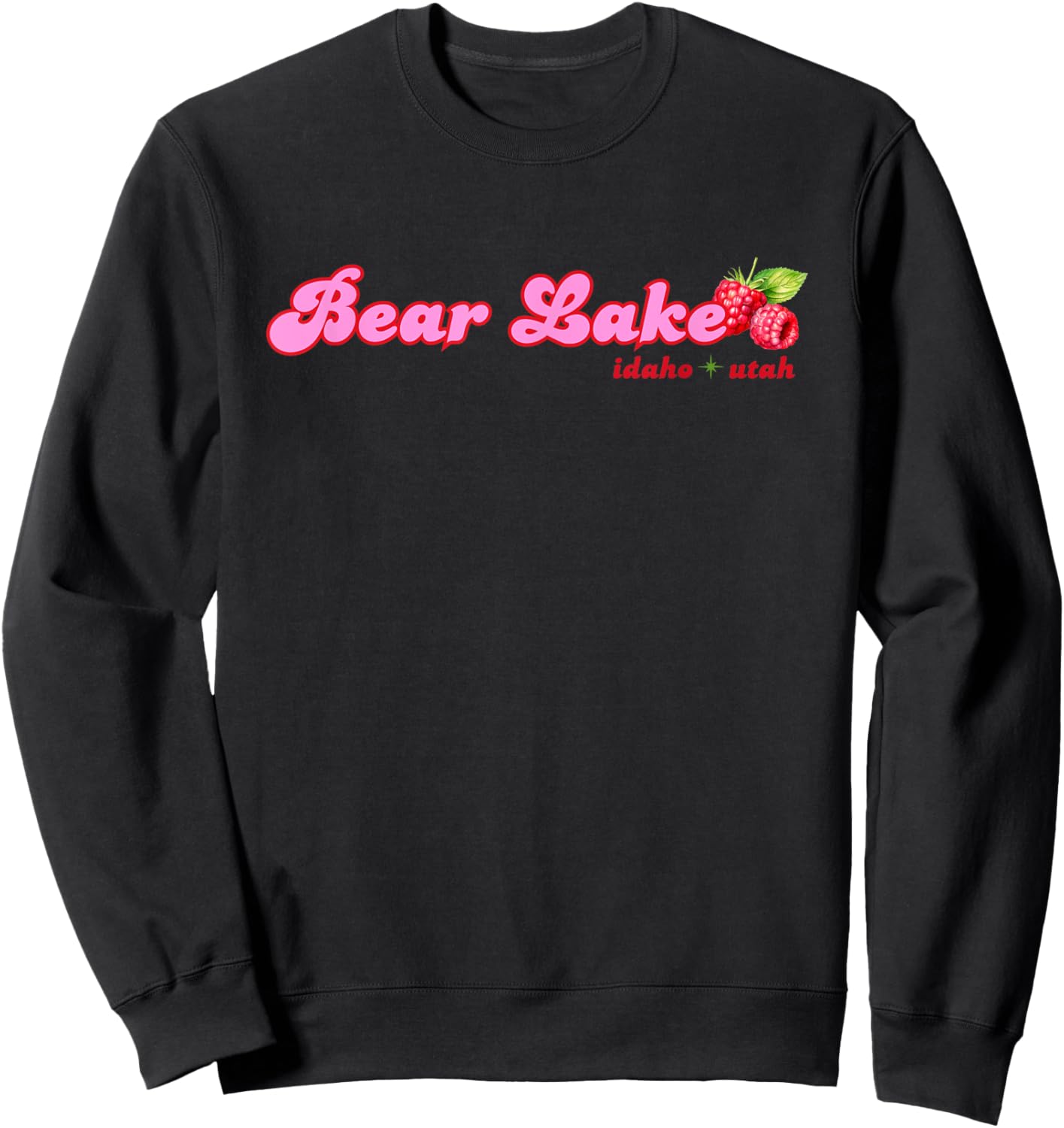 Bear Lake Utah Idaho Raspberries Sweatshirt - Sweatshirt | Black