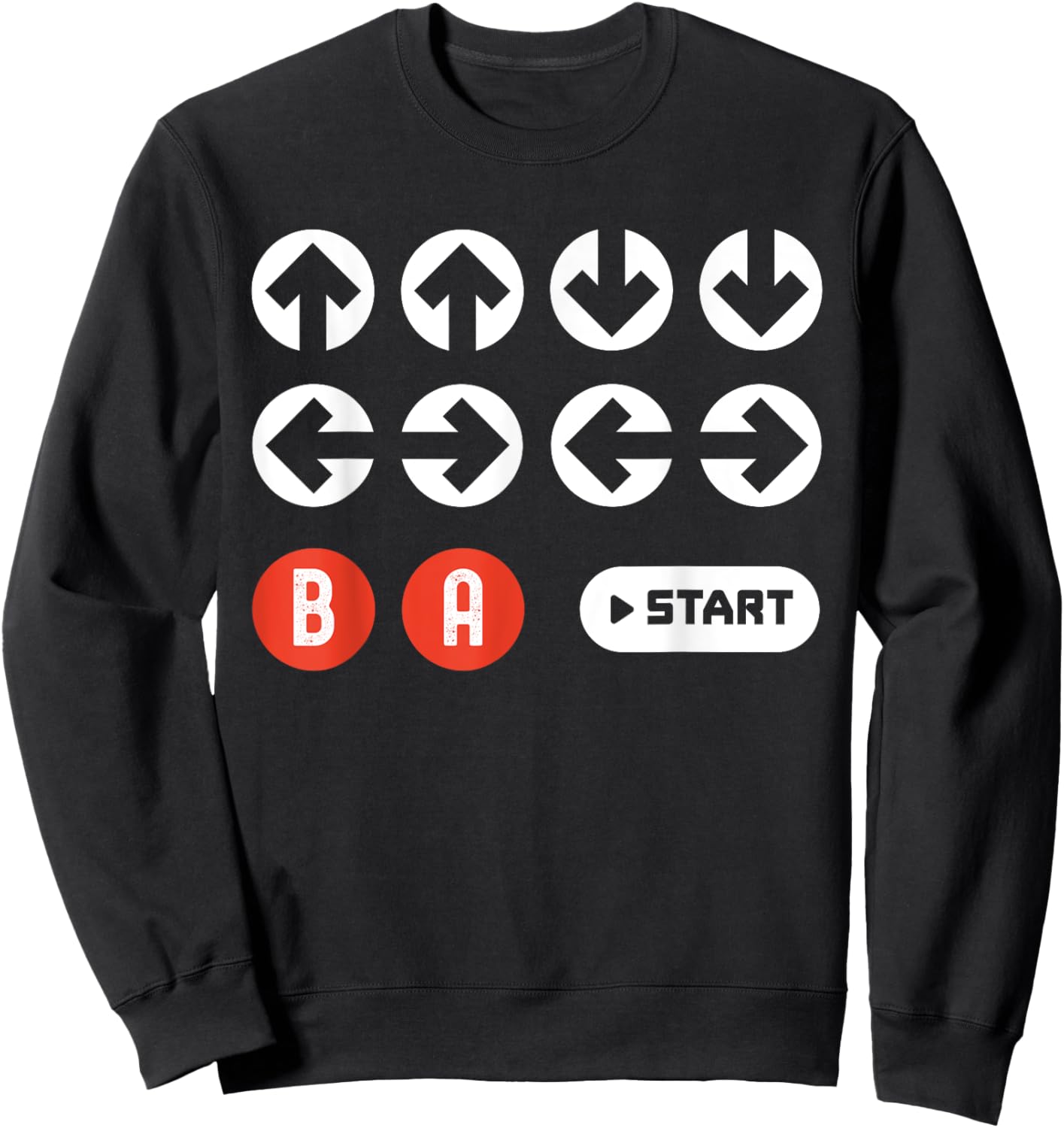 Up Up Down Left Right B A Start Cheat Code Funny Video Game Sweatshirt - Sweatshirt | Black