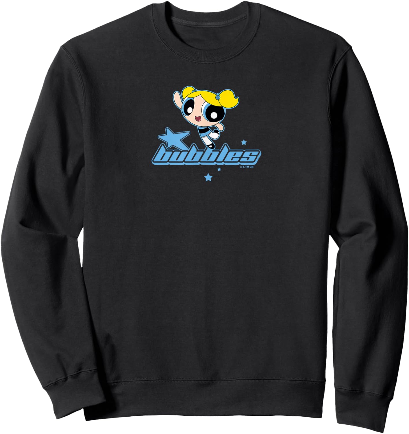 The Powerpuff Girls Bubbles Retro Stars Logo Sweatshirt - Sweatshirt | Black