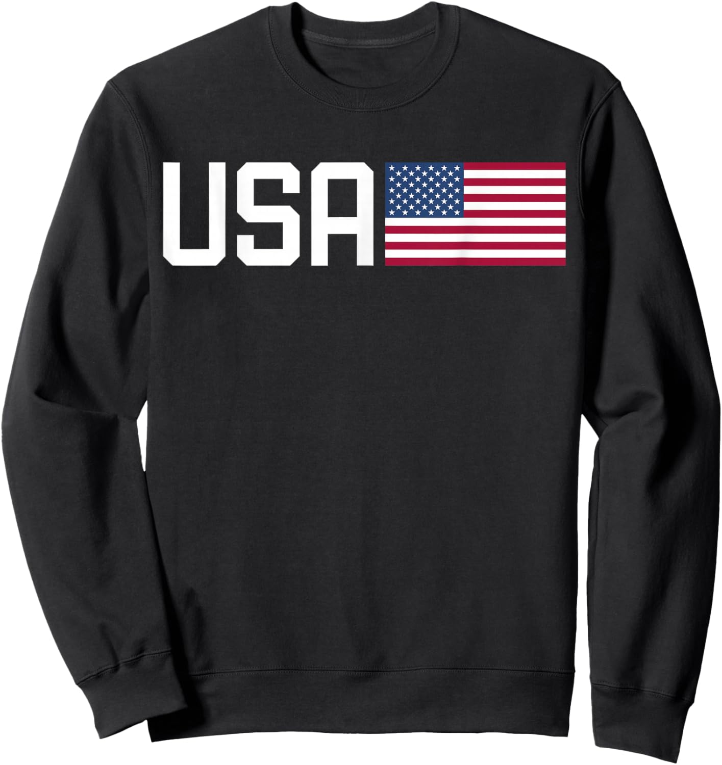 USA Shirt Women Men Kids American Flag 4th of July Patriotic Sweatshirt - Sweatshirt | Black