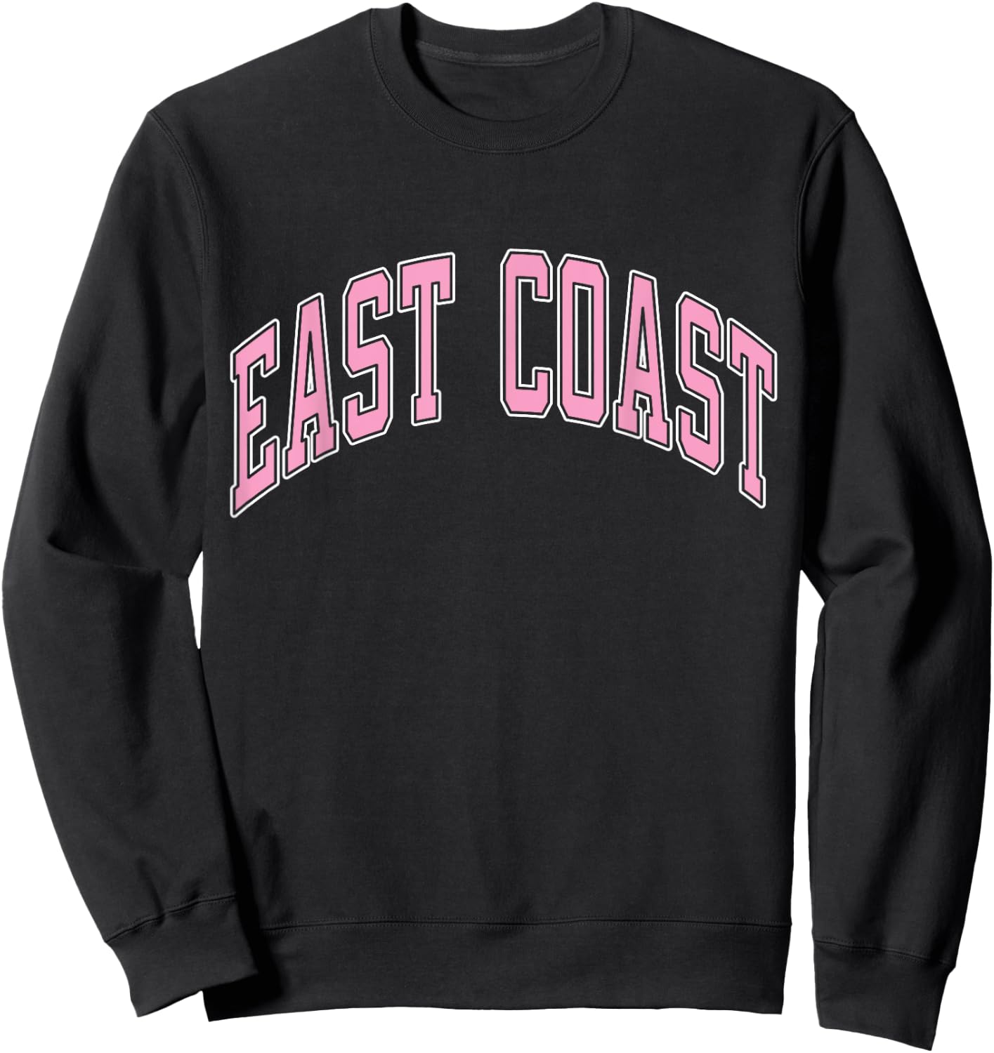 East Coast Varsity Style Pink Text Sweatshirt - Sweatshirt | Black