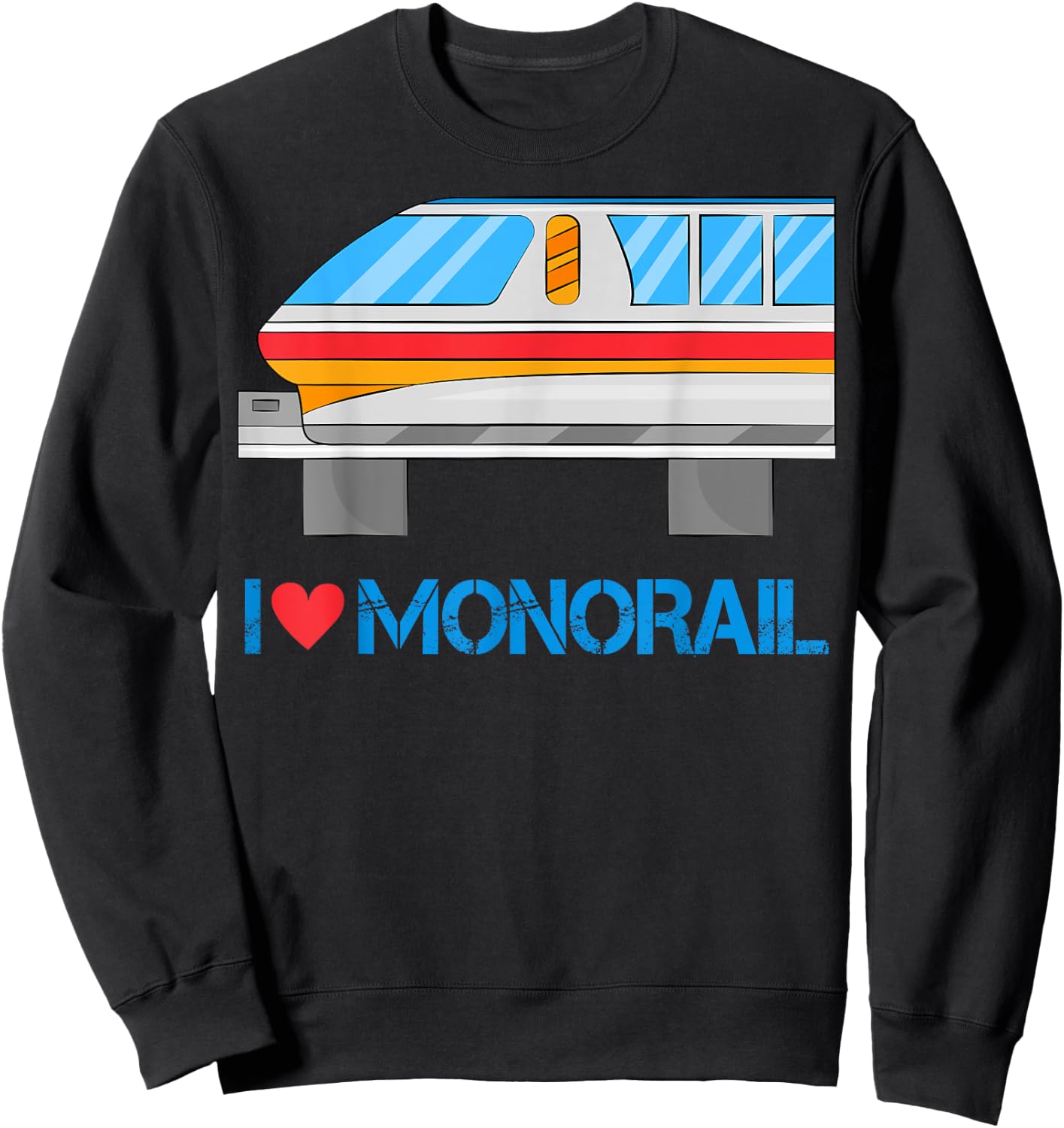 Vehicle Monorail T Shirt. Public Transportation People Mover Sweatshirt - Sweatshirt | Black