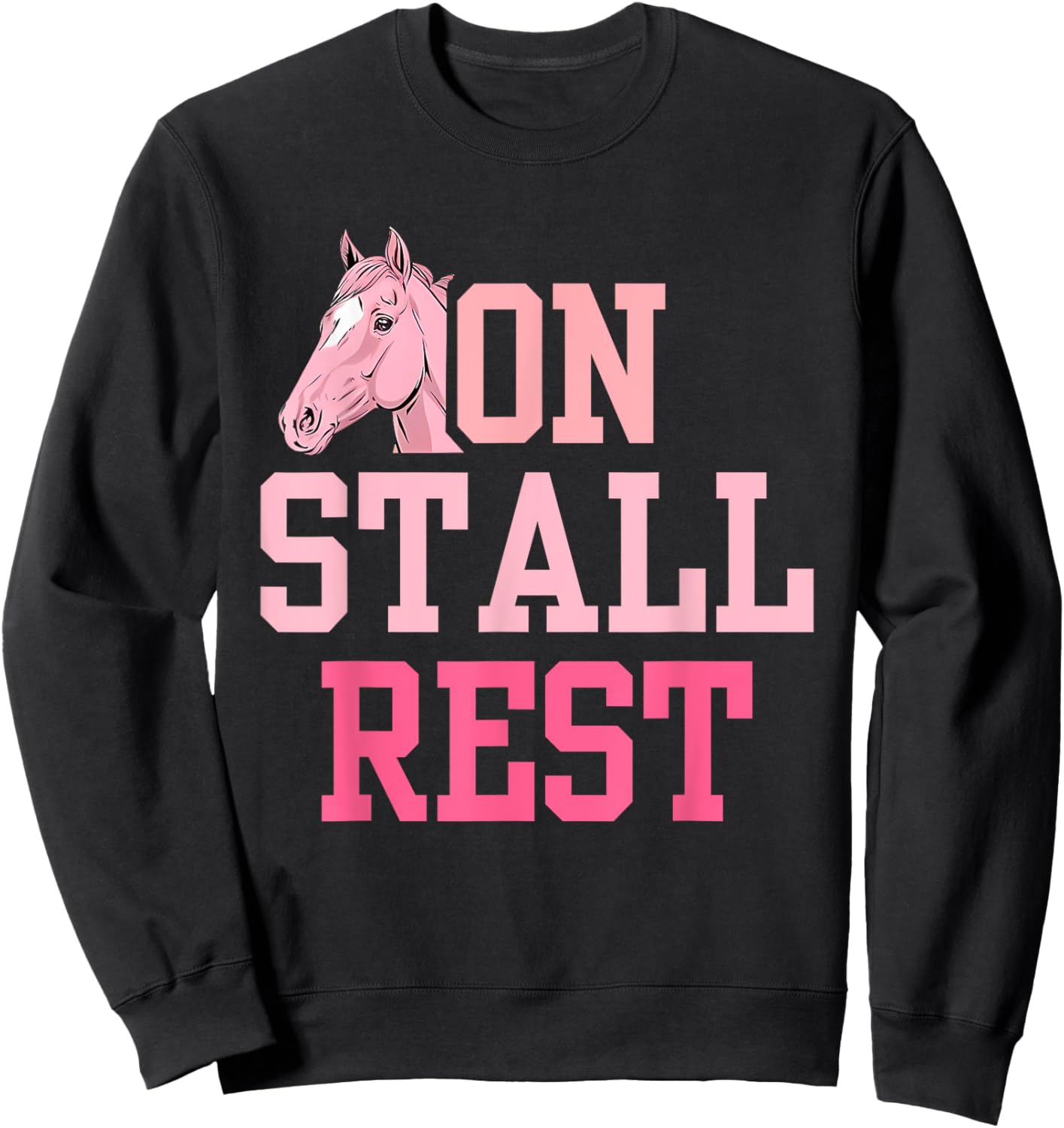 On Stall Rest Get Well Horse Design Sweatshirt - Sweatshirt | Black