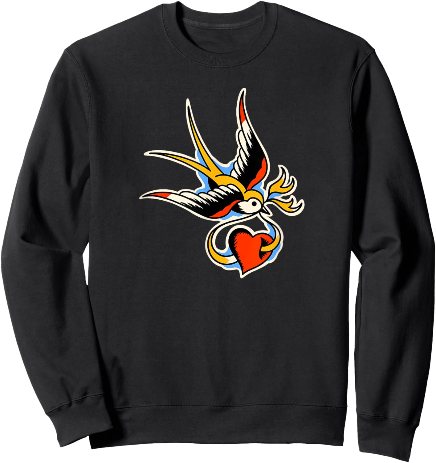 Traditional Swallow Tattoo Sweatshirt - Sweatshirt | Black