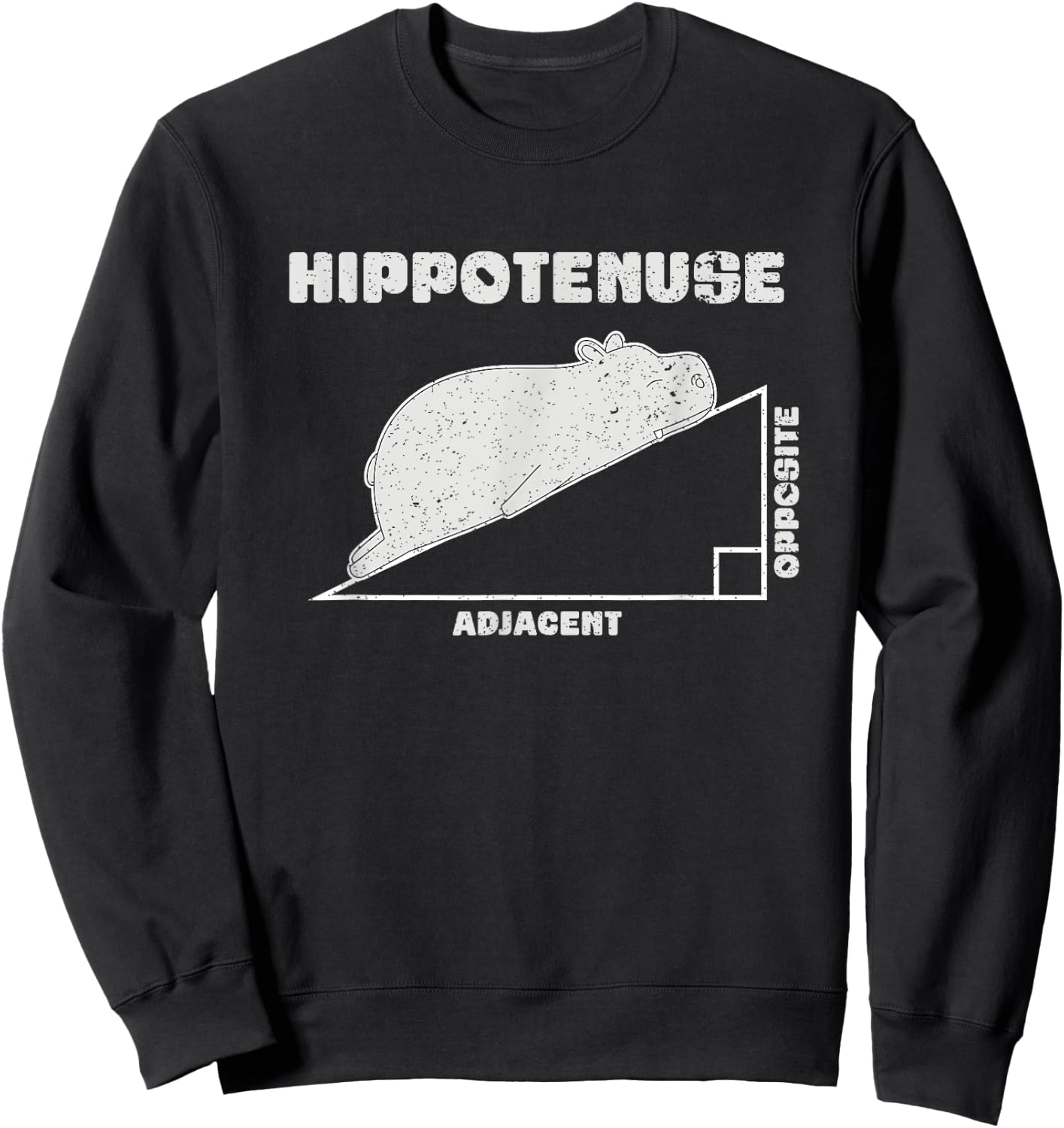 Funny Math Teacher Hippo Math Gift Hippo Sweatshirt - Sweatshirt | Black