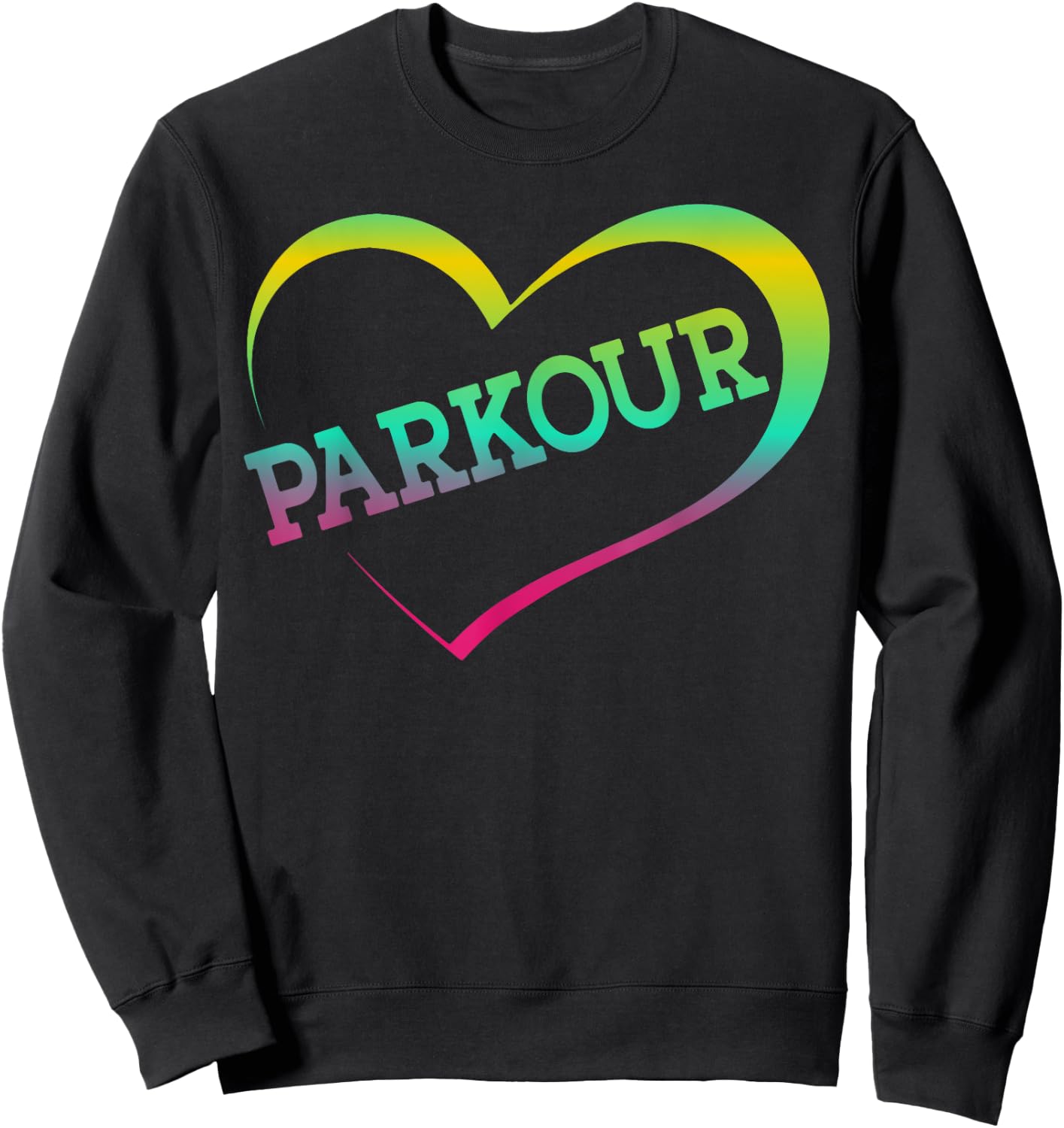 Parkour Free Running Traceur Girl Watercolor Heart Parkour Sweatshirt - Sweatshirt | Black