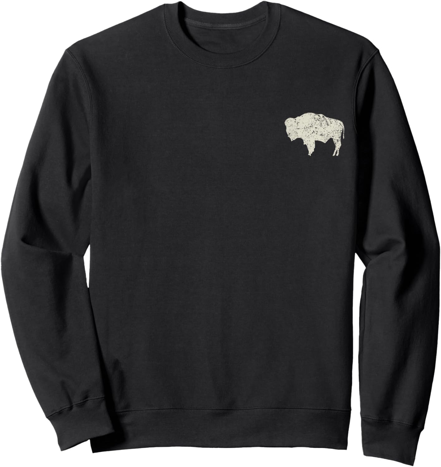 American Vintage Buffalo Men Women Silhouette Love Bison Sweatshirt - Sweatshirt | Black
