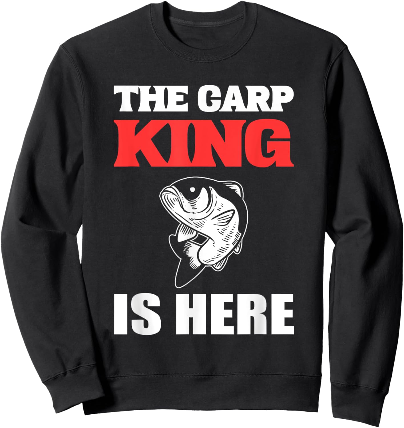 The Carp King Fish Lover And Fisher Sweatshirt - Sweatshirt | Black