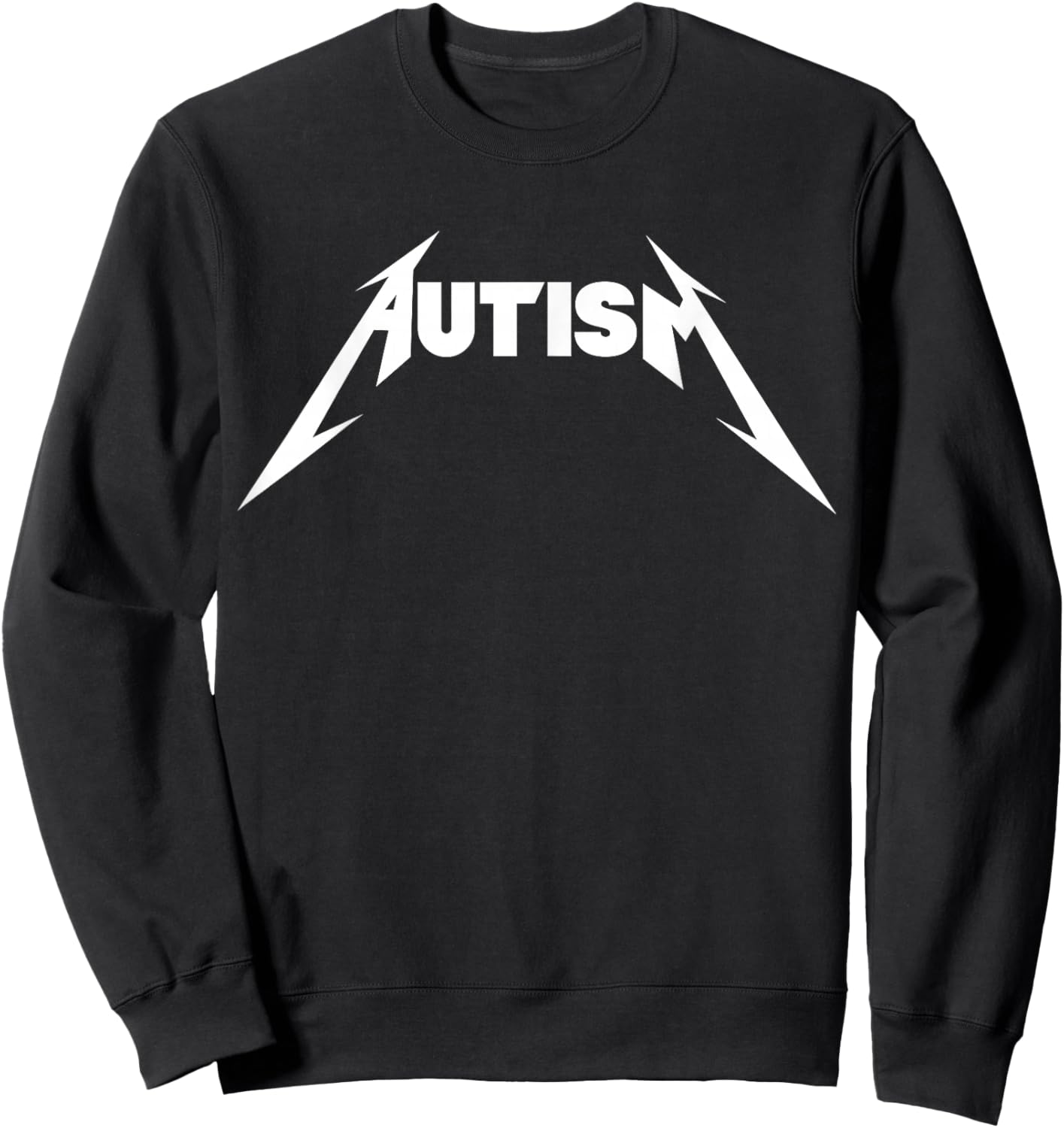 Funny Design Autism Skeleton Meme Metal Rock Women Sweatshirt - Sweatshirt | Black