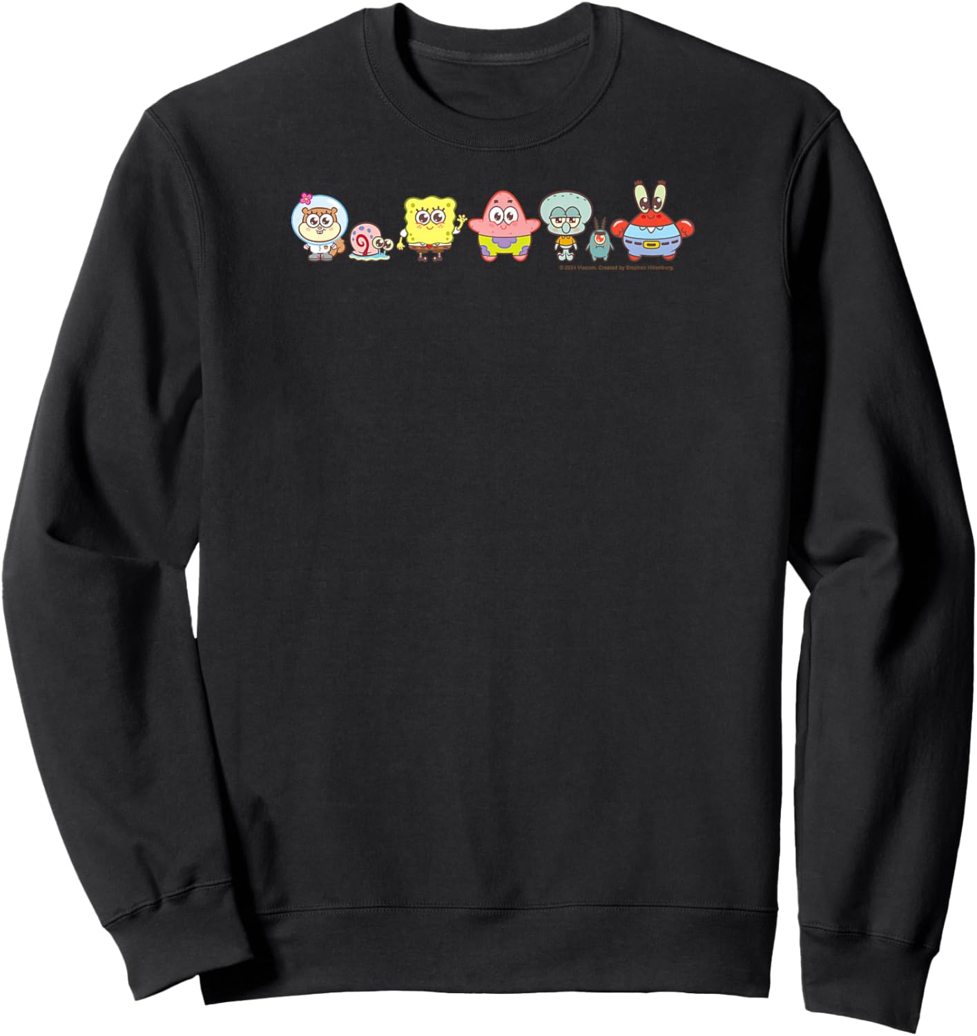 Spongebob Squarepants - Bikini Bottom Cute Characters Sweatshirt - Sweatshirt | Black