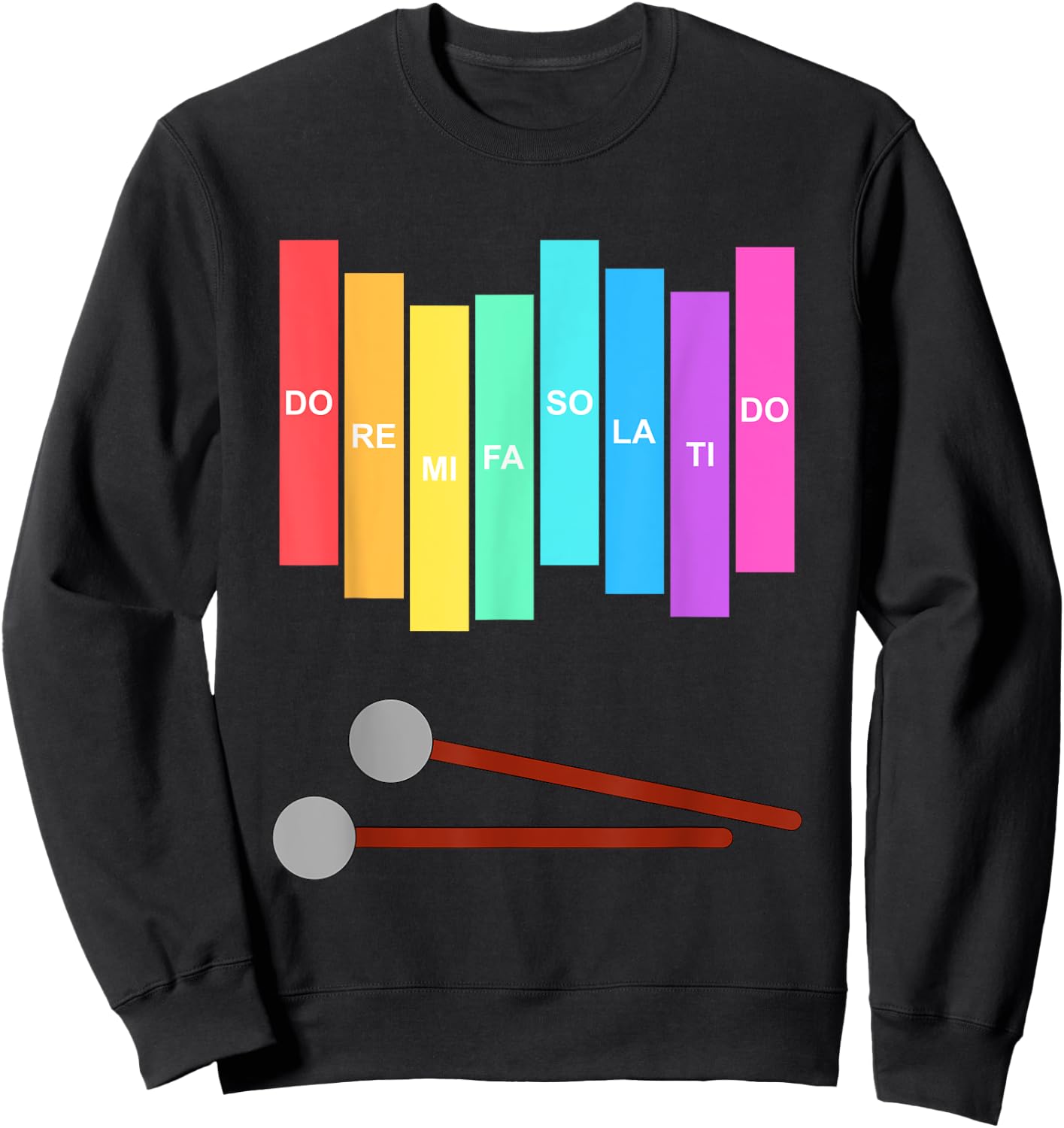 Music Xylophone Vintage Percussion Instrument Rainbow Colour Sweatshirt - Sweatshirt | Black