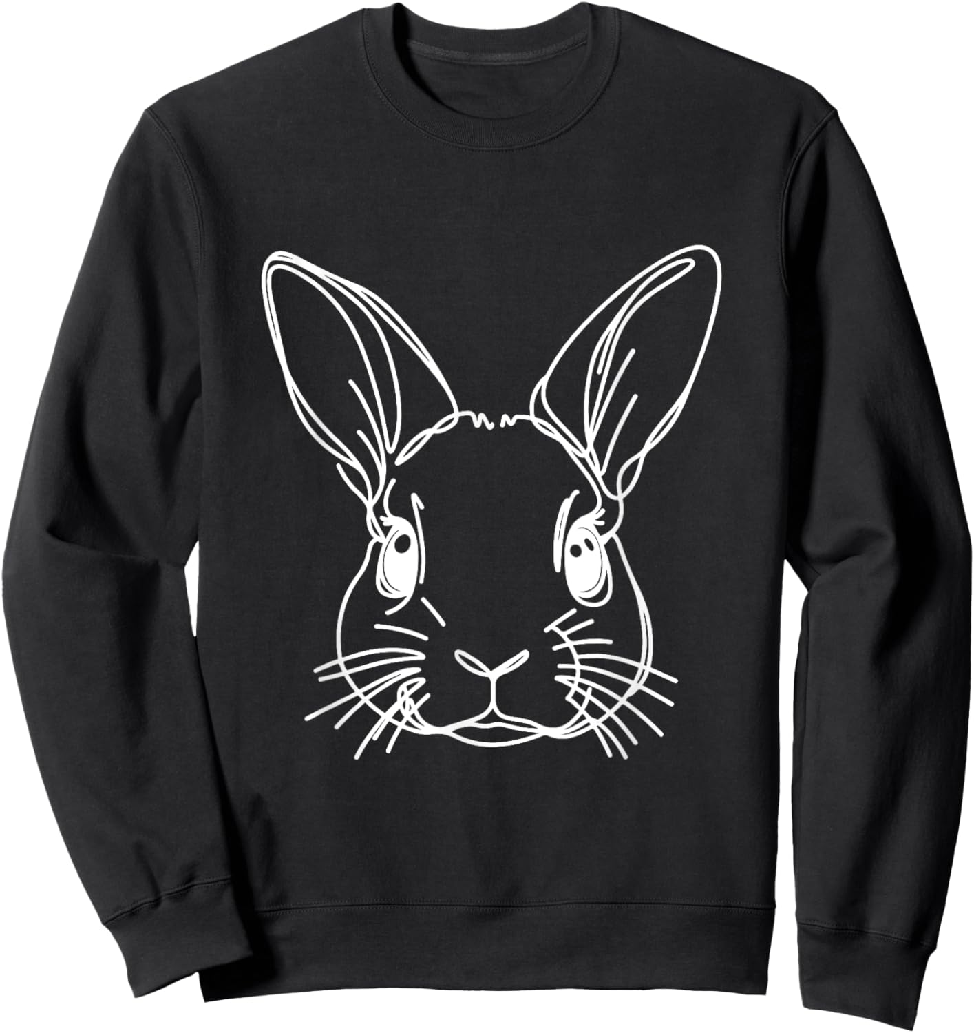 Line Art Dad Mom Rabbit - Mini Rex Sweatshirt - Sweatshirt | Black