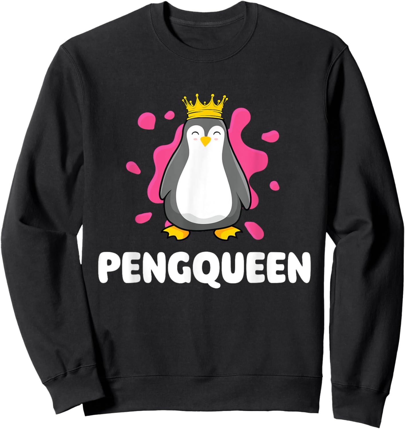 Pengqueen - Penguin Lover Bird Watcher Aquatic Bird Sweatshirt - Sweatshirt | Black