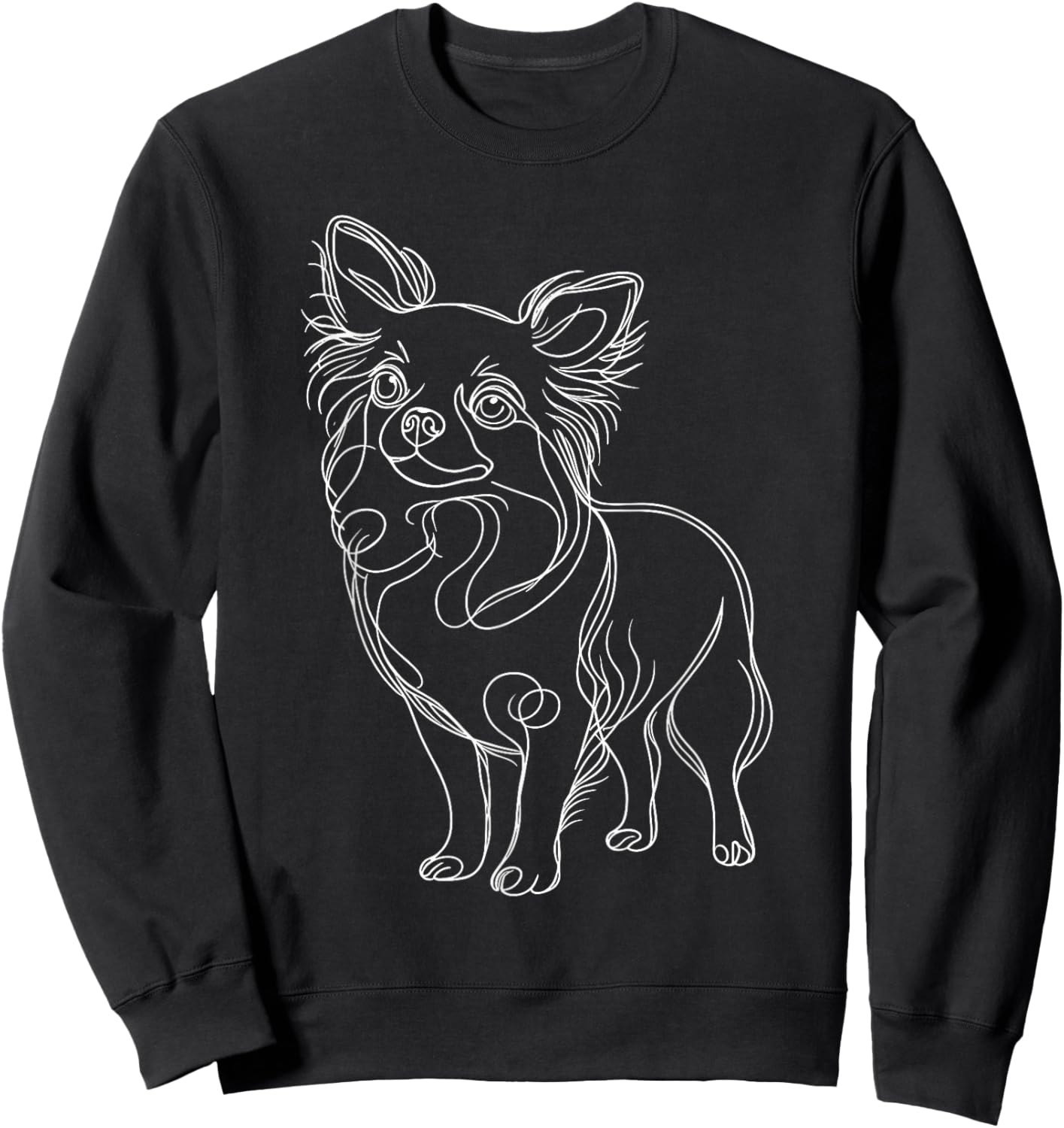 Line Art Chihuahua Dog Chihuahuas Chi Sweatshirt - Sweatshirt | Black