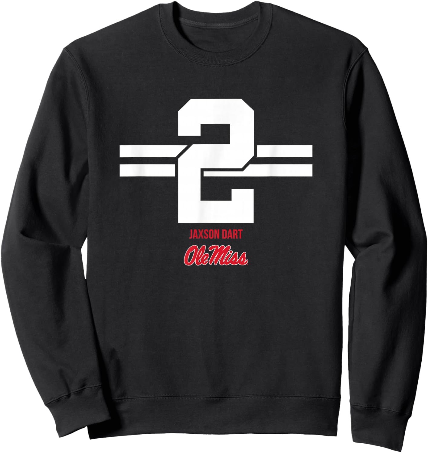 Ole Miss Football: Jaxson Dart 2 Stripe Sweatshirt - Sweatshirt | Black