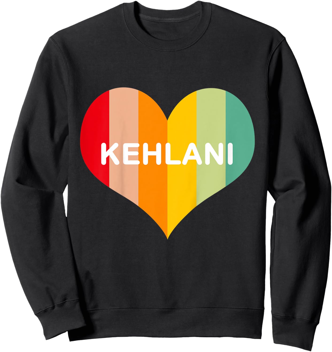 Kids Girls Kehlani Name Heart | Retro Vintage Sweatshirt - Sweatshirt | Black