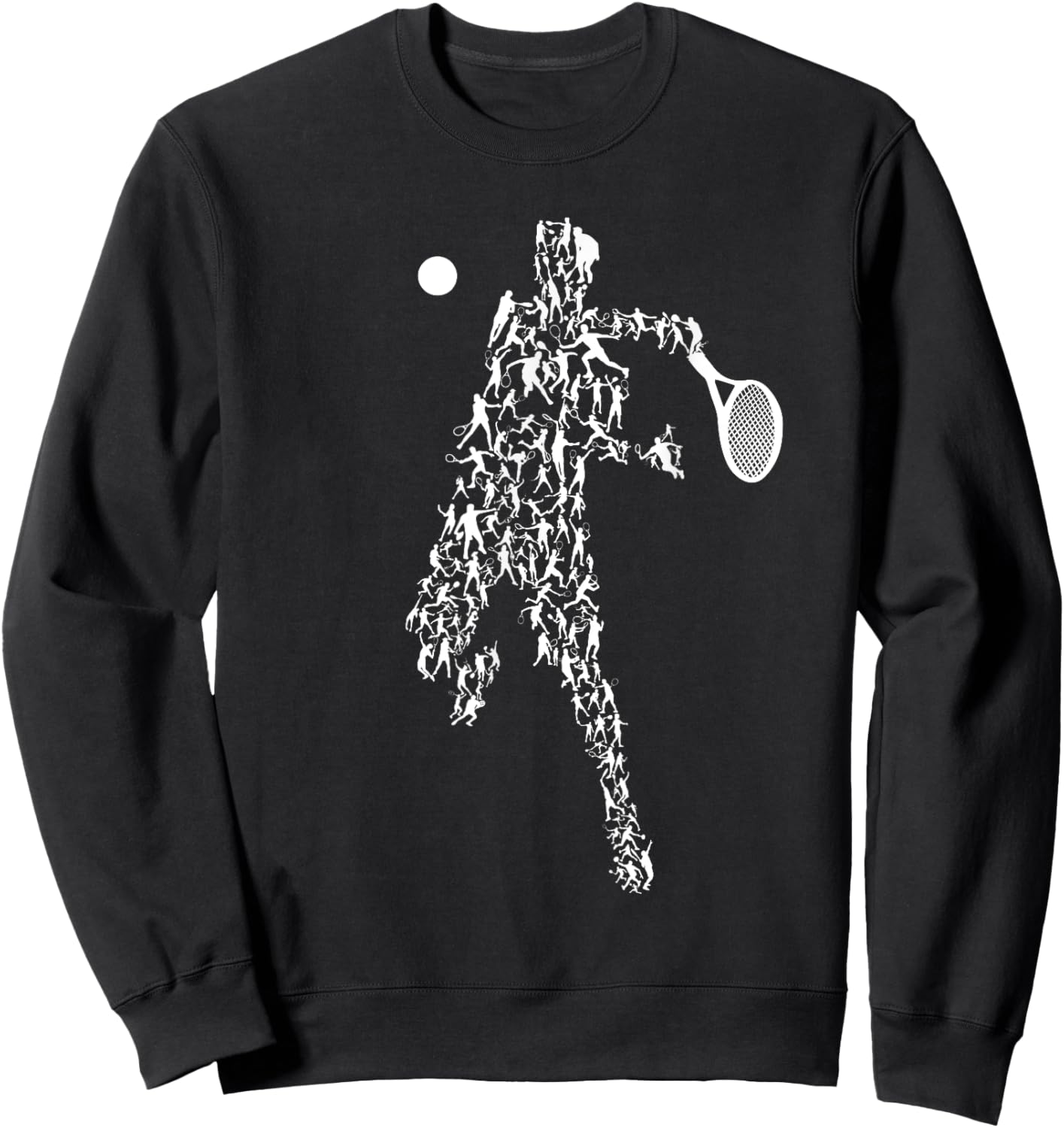 Tennis Positions Player Balls Funny Racket Game Outfit Sweatshirt - Sweatshirt | Black