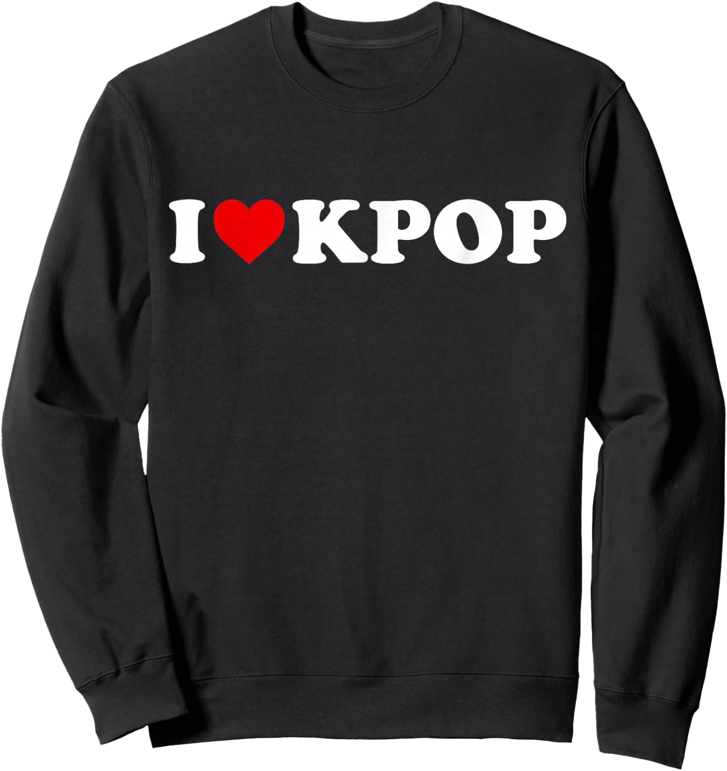 I Love Kpop - Heart K-pop Sweatshirt - Sweatshirt | Black