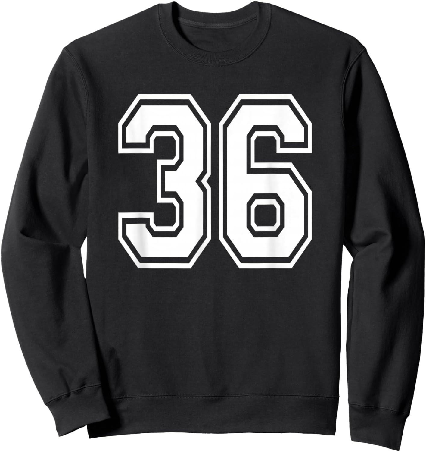 Number 36 Birthday Gift Sports Player Team Numbered Jersey Sweatshirt - Sweatshirt | Black