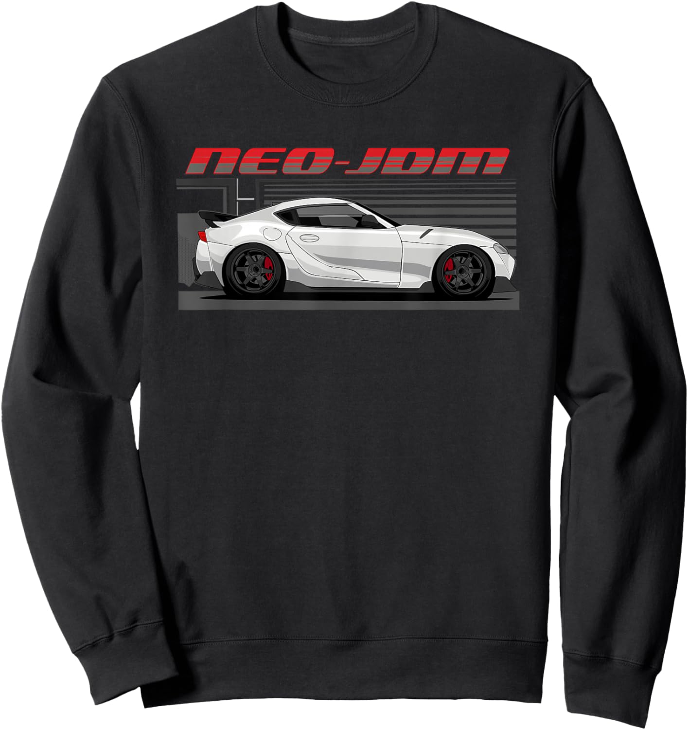Neo-JDM White MK5 Car Graphic Sweatshirt - Sweatshirt | Black