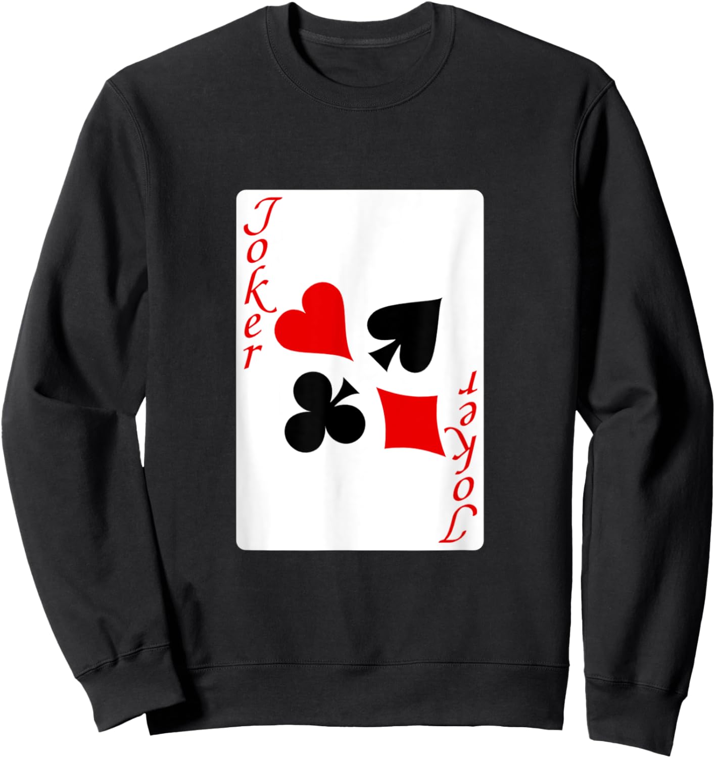 funny halloween shirt 2025 Joker - Playing Card Costume Sweatshirt - Sweatshirt | Black