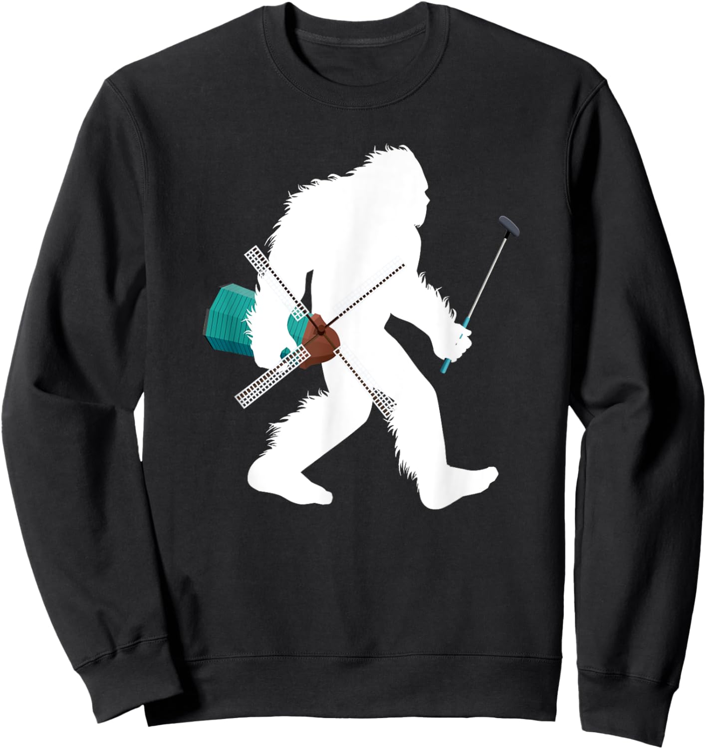 Bigfoot Mini Golf Cryptid Golfer Sasquatch Putt Putt Golfing Sweatshirt - Sweatshirt | Black