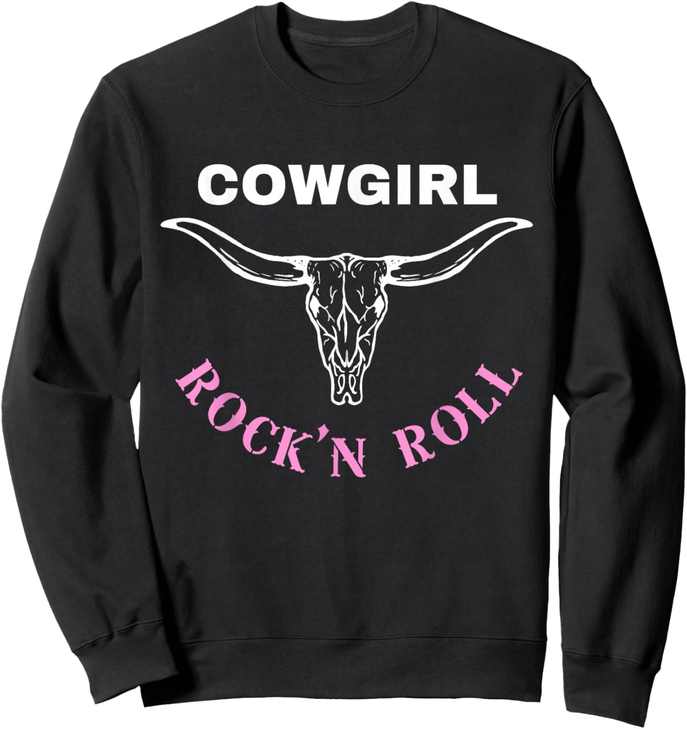 Cowgirl Rock'n Roll for Western Country Music Concert Lovers Sweatshirt - Sweatshirt | Black