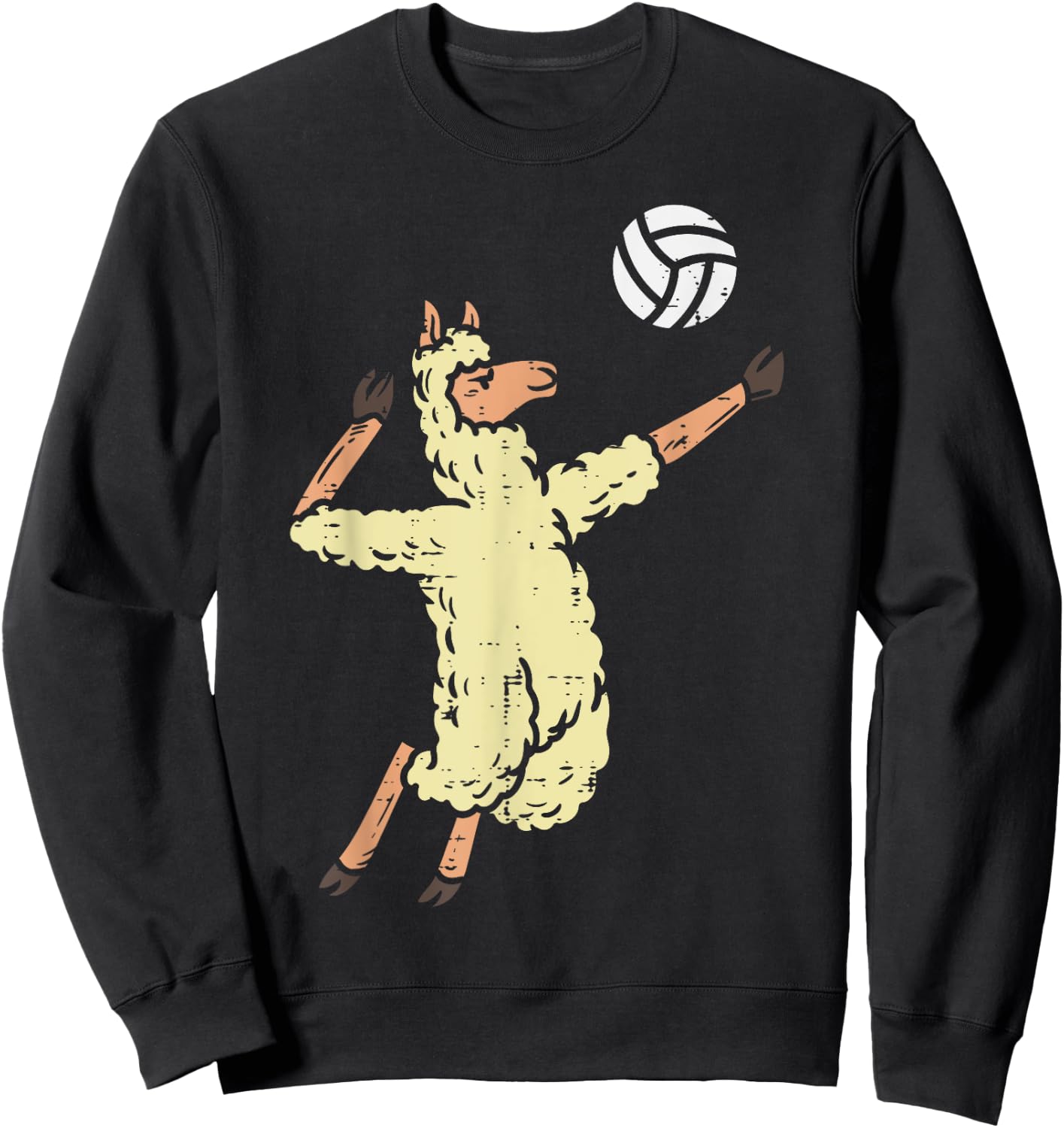 Llama Volleyball Alpaca Spike Serve Player Spiker Women Men Sweatshirt - Sweatshirt | Black