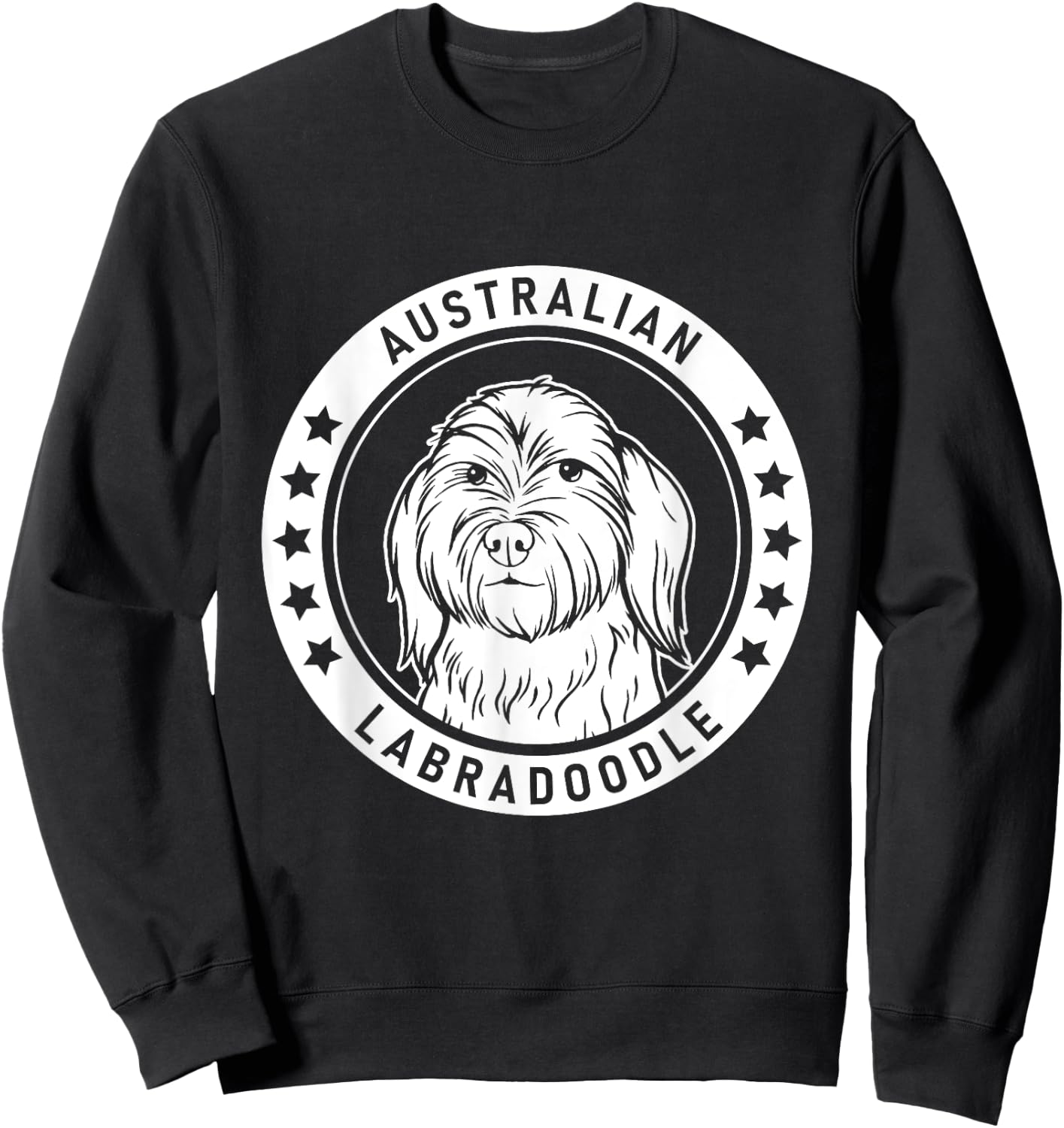 Australian Labradoodle Portrait Sweatshirt - Sweatshirt | Black
