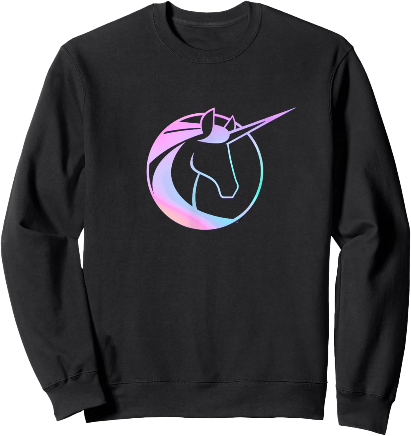 Unicorn Academy Icon and Logo Front and Back Print Sweatshirt - Sweatshirt | Black