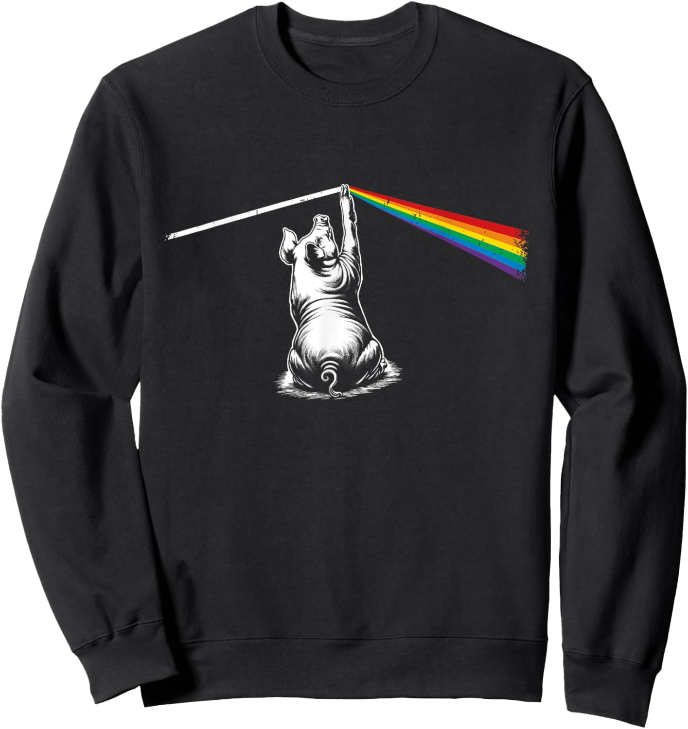 Vintage Lovely Pig Lovers Animals Outfits Funny Animal Art Sweatshirt - Sweatshirt | Black
