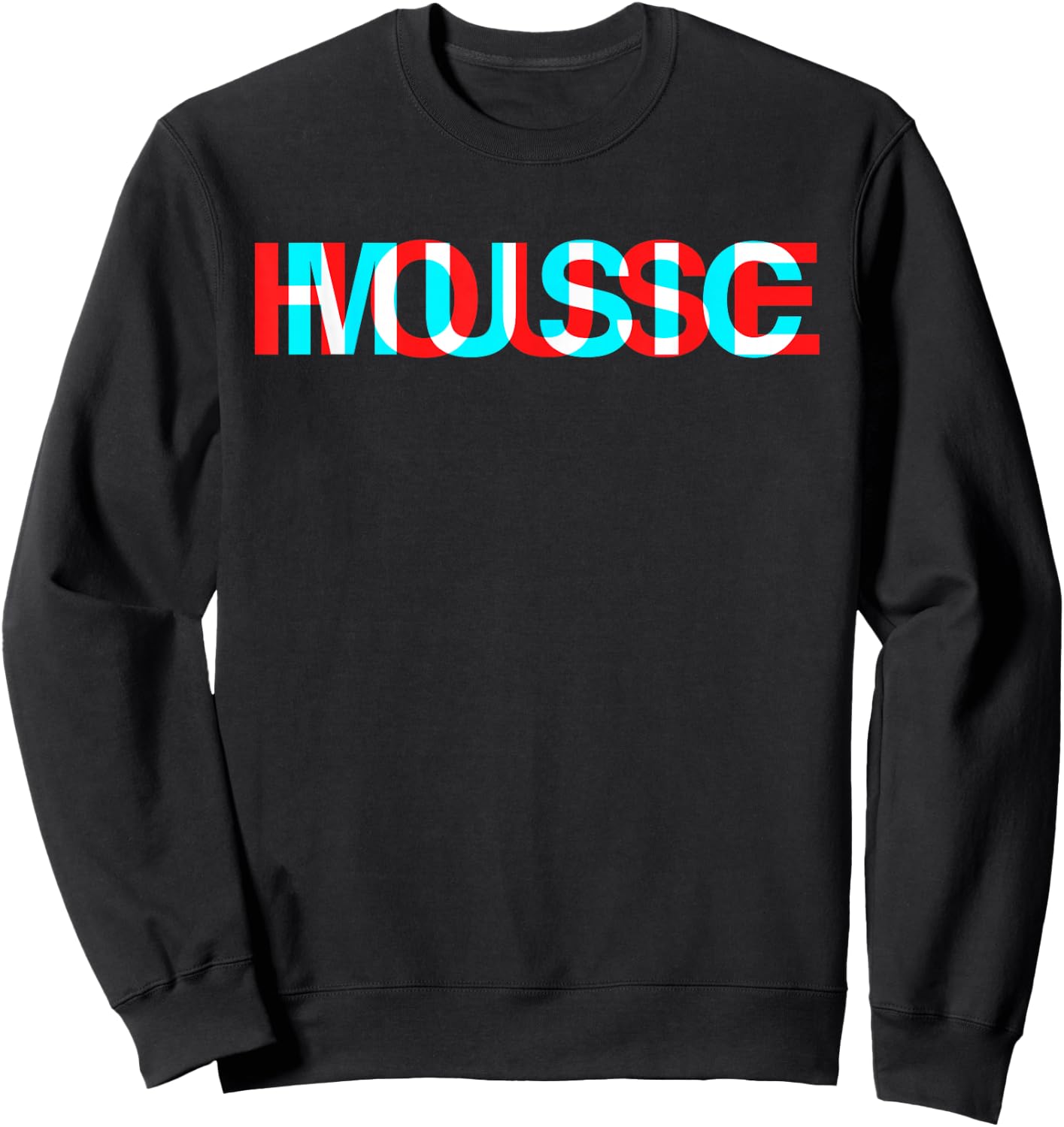 House Music Glitch Optical Illusion - EDM Rave DJ Sweatshirt - Sweatshirt | Black