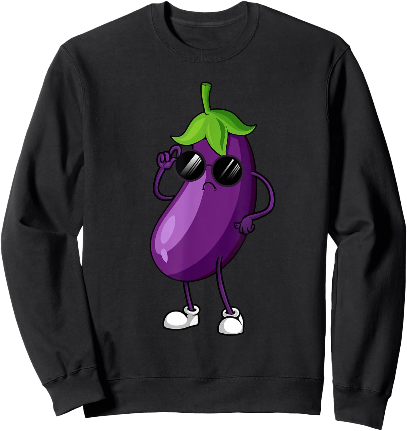 Cool Eggplant Art Women Kid Vegetable Eggplant Lover Sweatshirt - Sweatshirt | Black