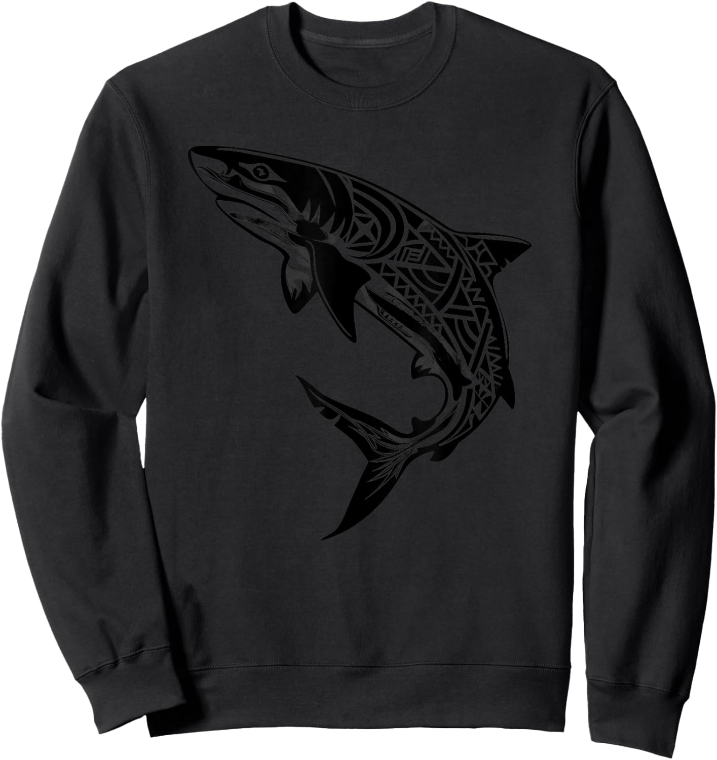Tribal Shark Shirt - Maori Shirt - Hawaiian Tribal Sweatshirt - Sweatshirt | Black