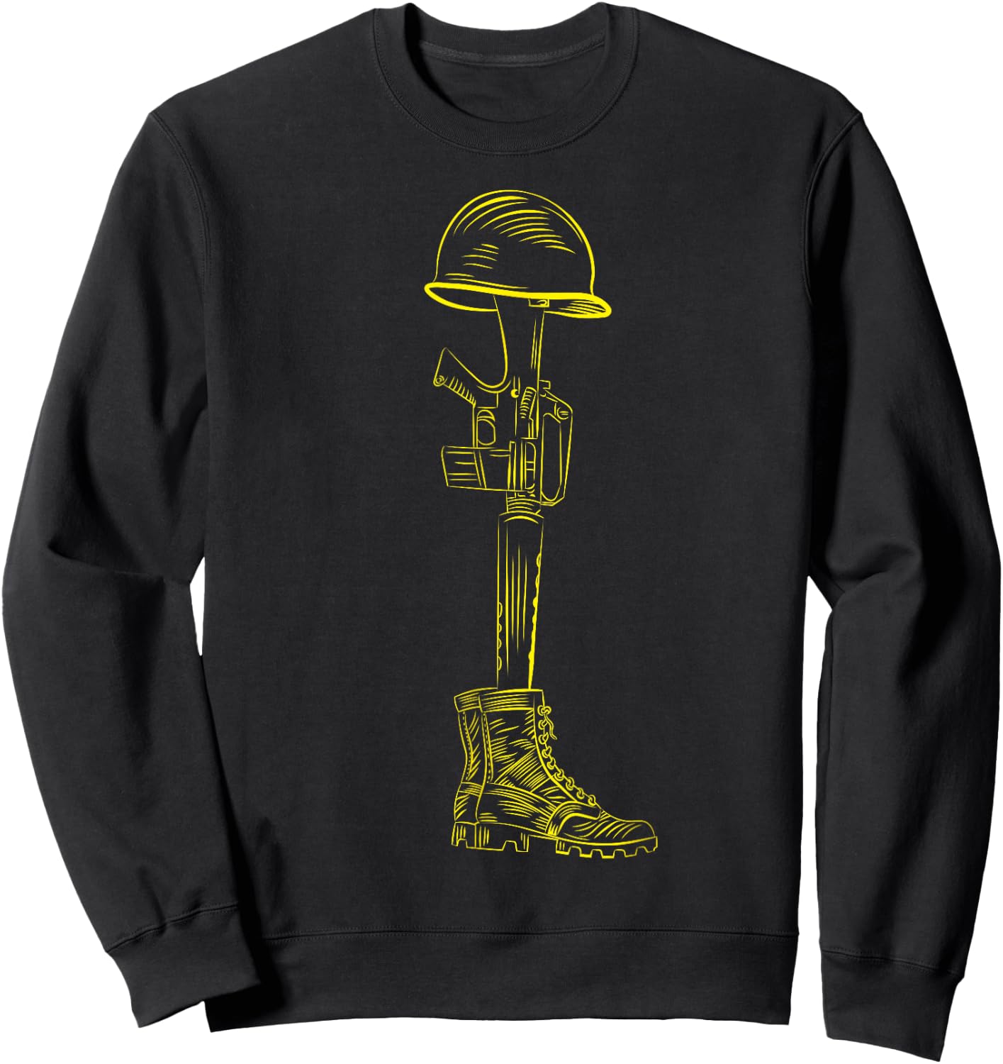 Battlefield Cross Rifle Helmet Memorial Sweatshirt - Sweatshirt | Black