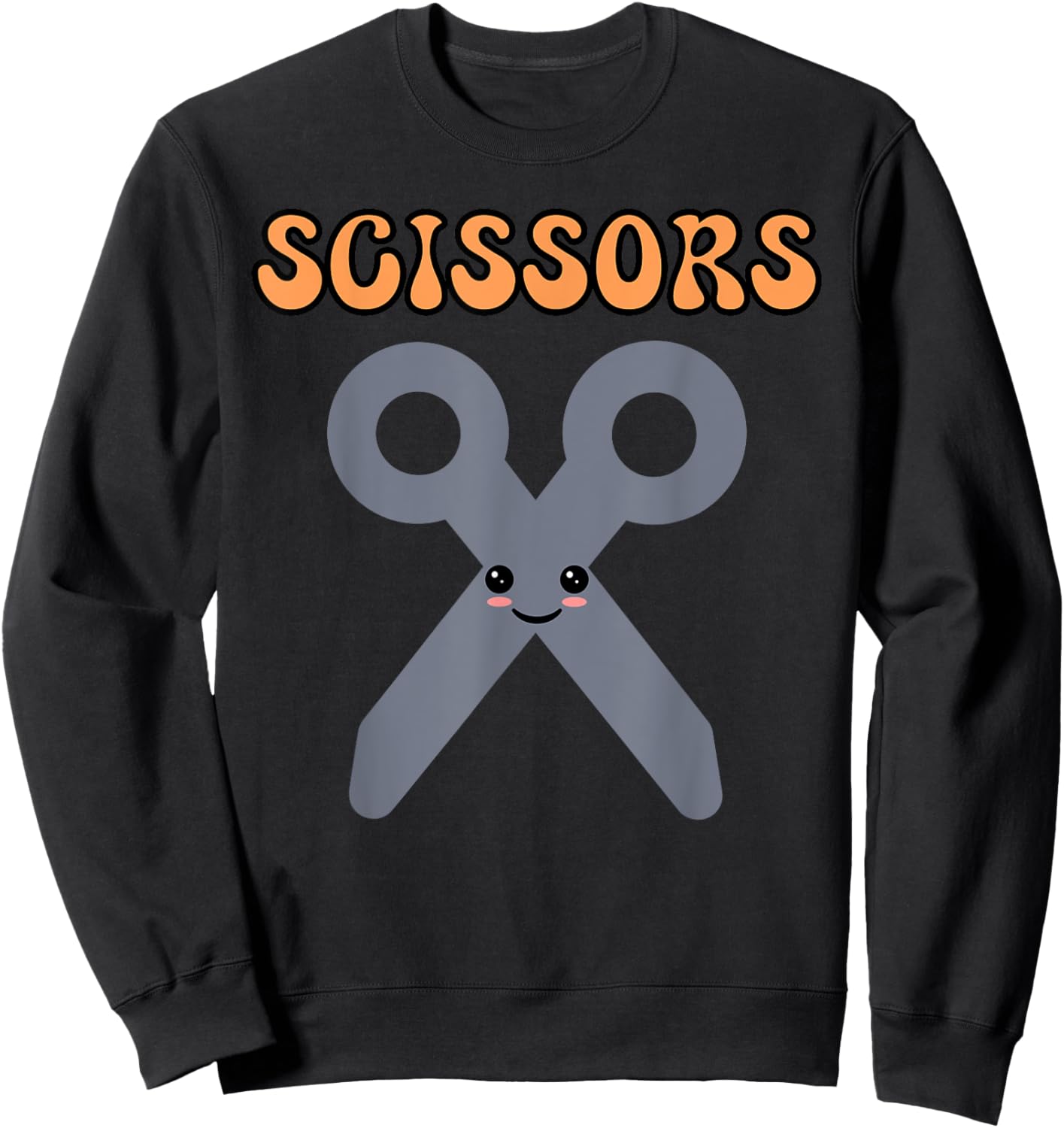 Rock Paper Scissors Halloween Funny Matching Costume Kids Sweatshirt - Sweatshirt | Black