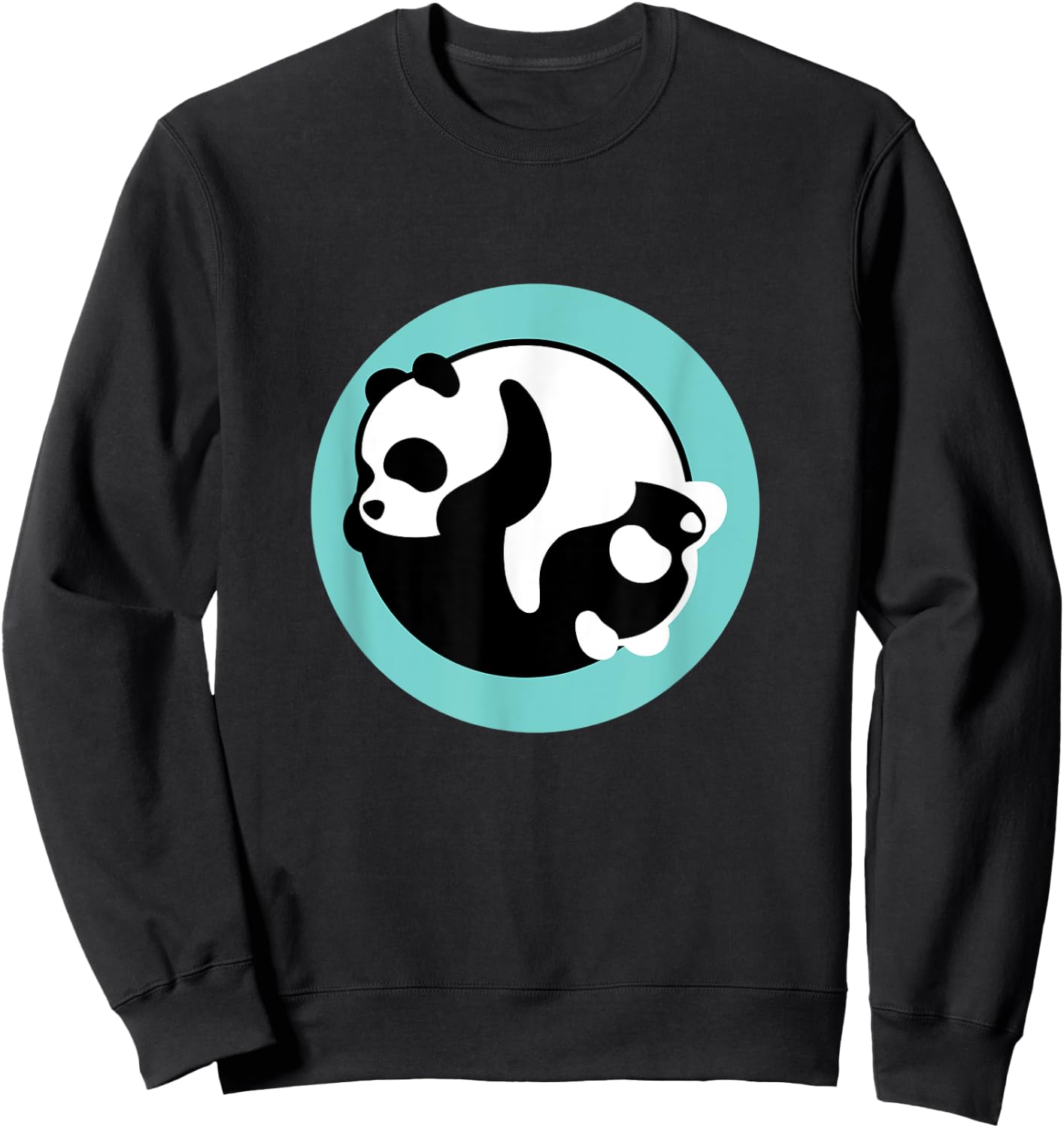 Yin And Yang Black White Art Panda Bear Cute Asian Gift Sweatshirt - Sweatshirt | Black