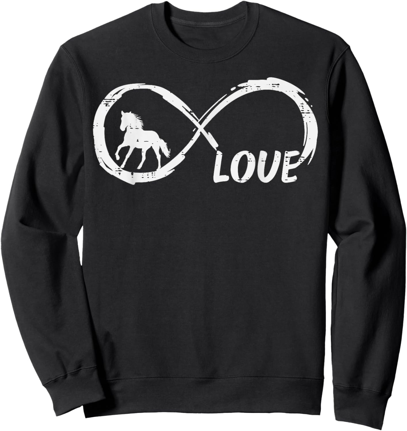 Infinity Love Horse Cute Equestrian Women Girls Kids Teens Sweatshirt - Sweatshirt | Black