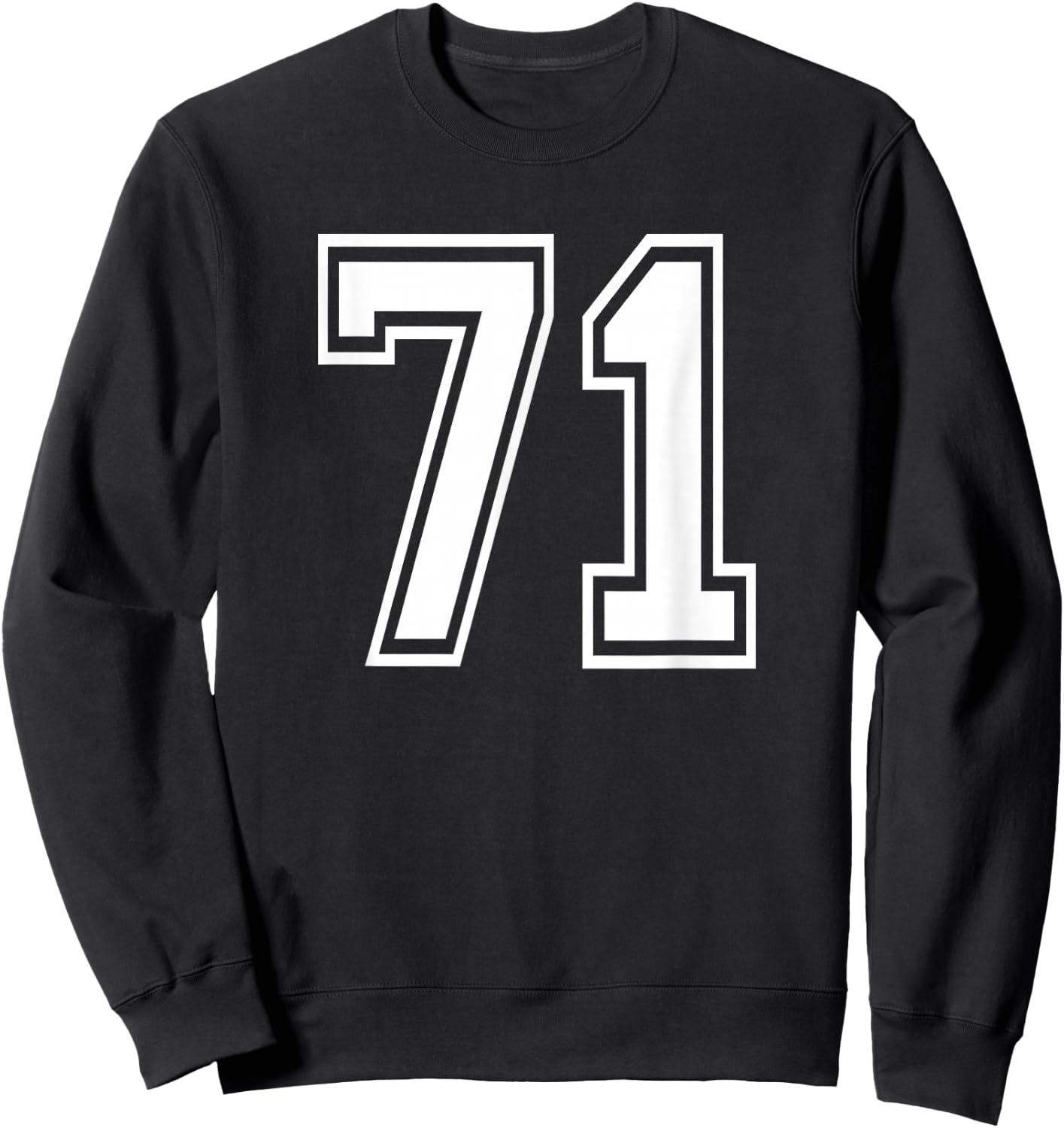 Number 71 Birthday 71st Sports Player Team Numbered Jersey Sweatshirt - Sweatshirt | Black