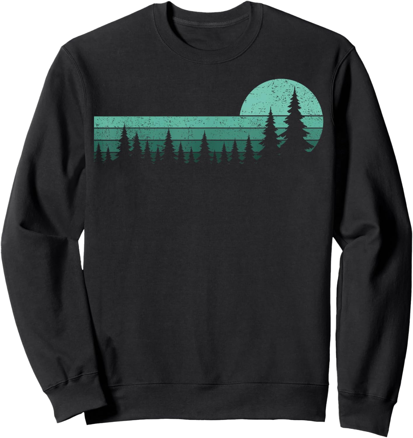 Trees Wildlife Nature Vintage Forest Woman Girl Sweatshirt - Sweatshirt | Black