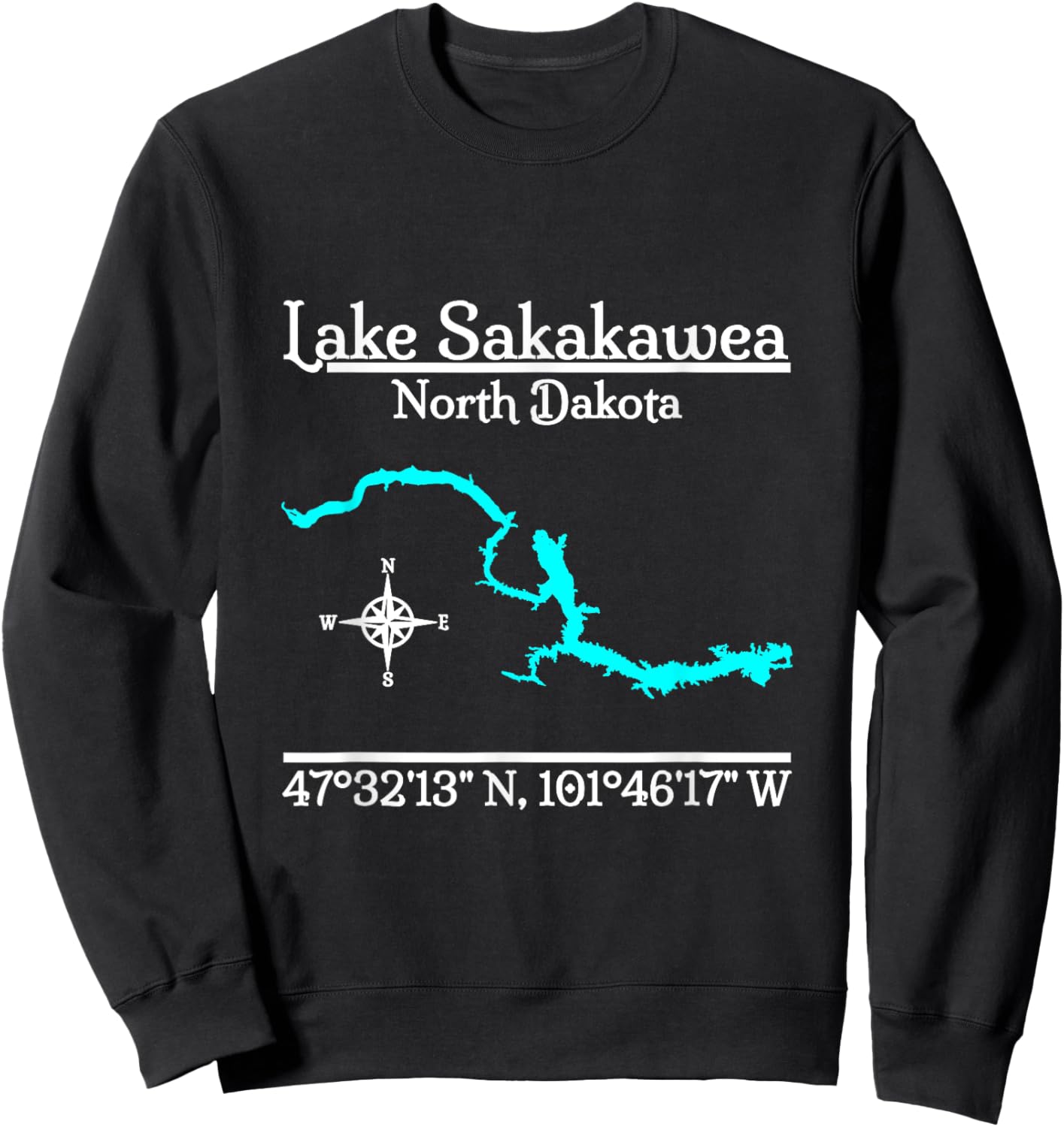 Lake Sakakawea - North Dakota Sweatshirt - Sweatshirt | Black