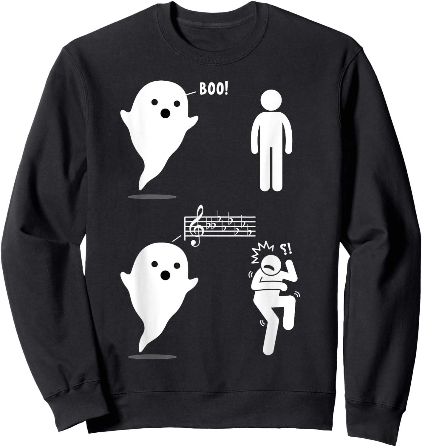 Musical Ghost Funny Music Theory Music Teacher Musician Sweatshirt - Sweatshirt | Black