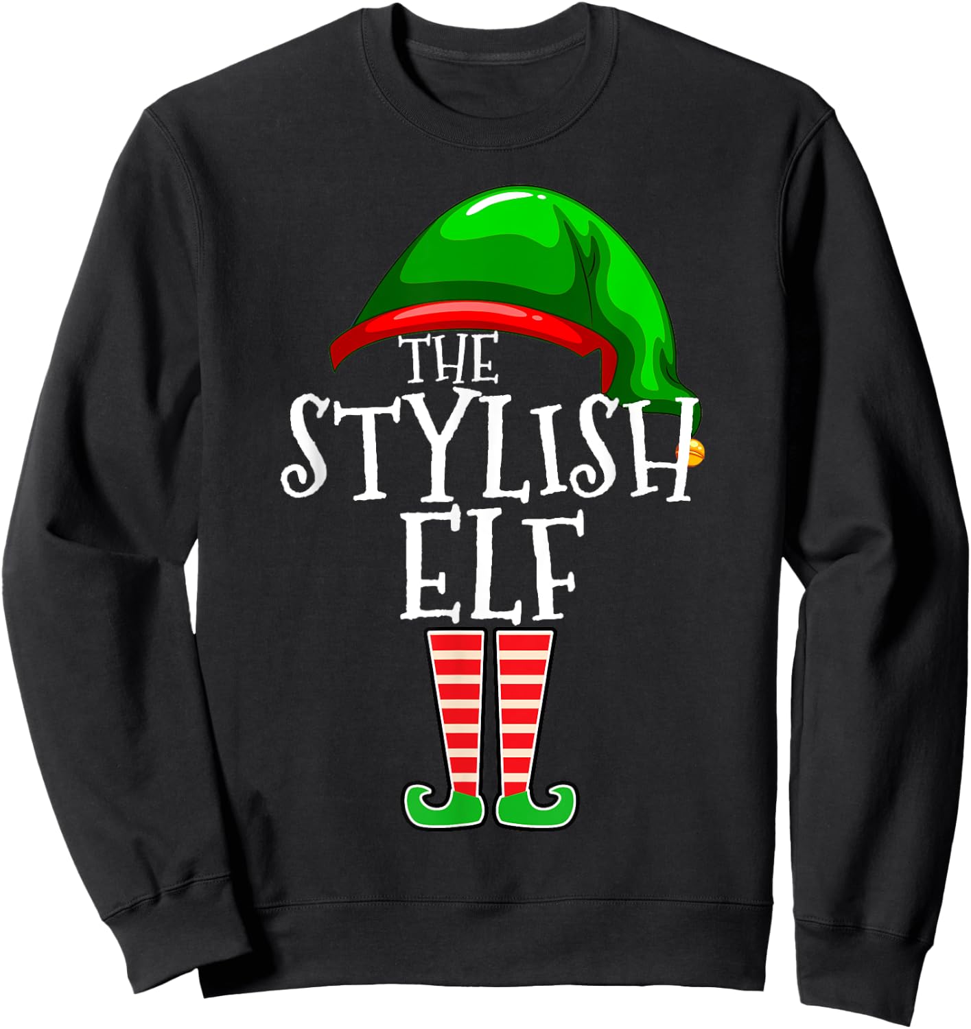The Stylish Elf Group Matching Family Christmas Sweatshirt - Sweatshirt | Black