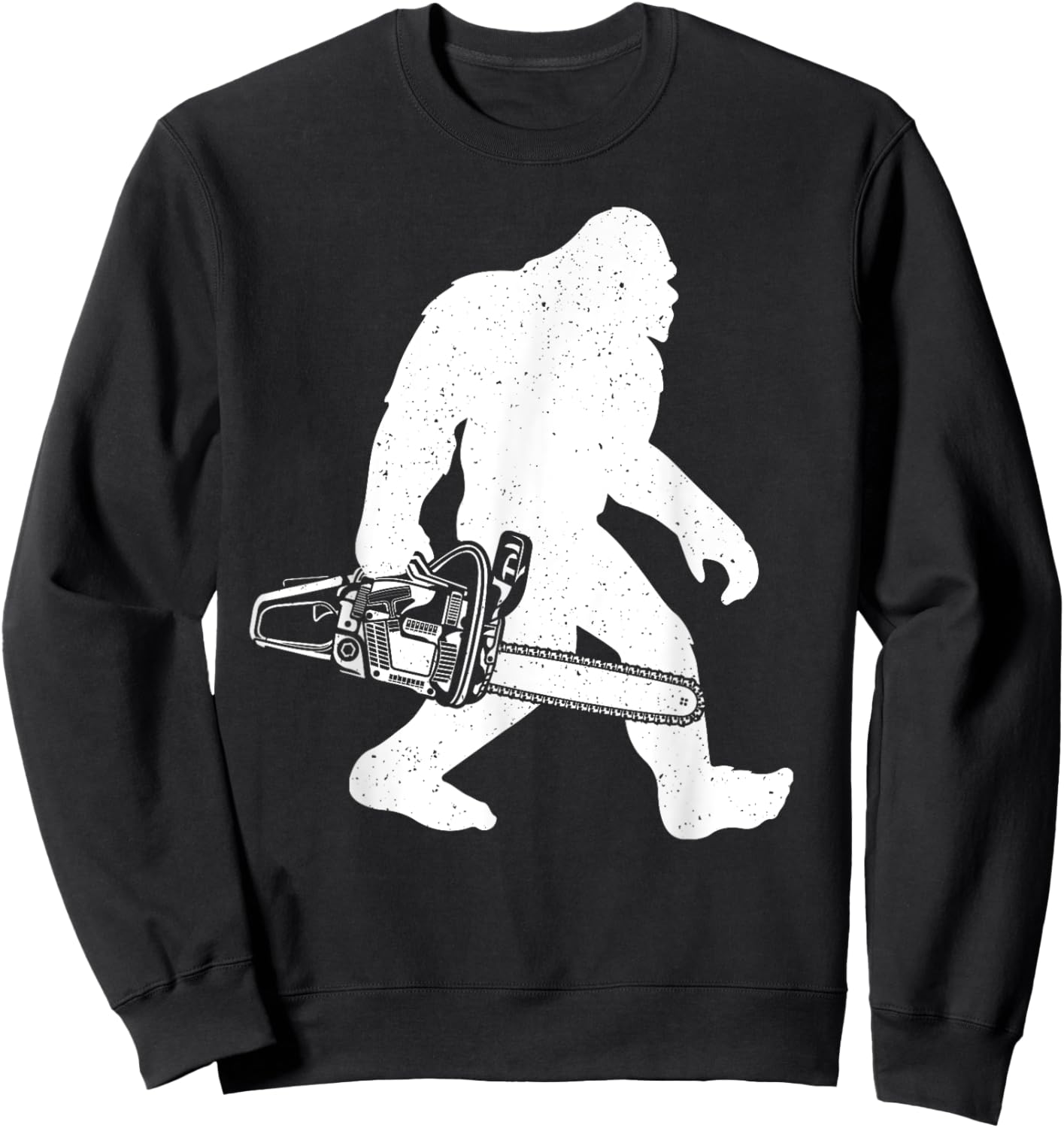 Cool Lumberjack Art Women Bigfoot Sasquatch Chainsaw Sweatshirt - Sweatshirt | Black
