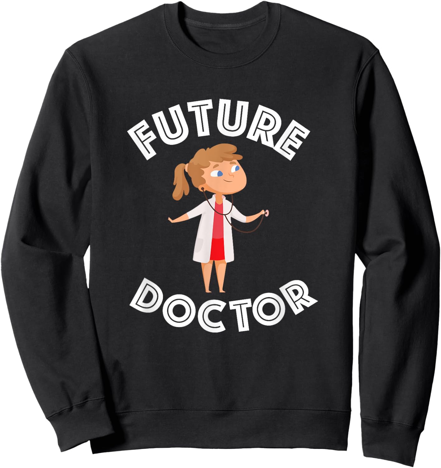 Future Doctor for Kids Funny Medical Gift Sweatshirt - Sweatshirt | Black