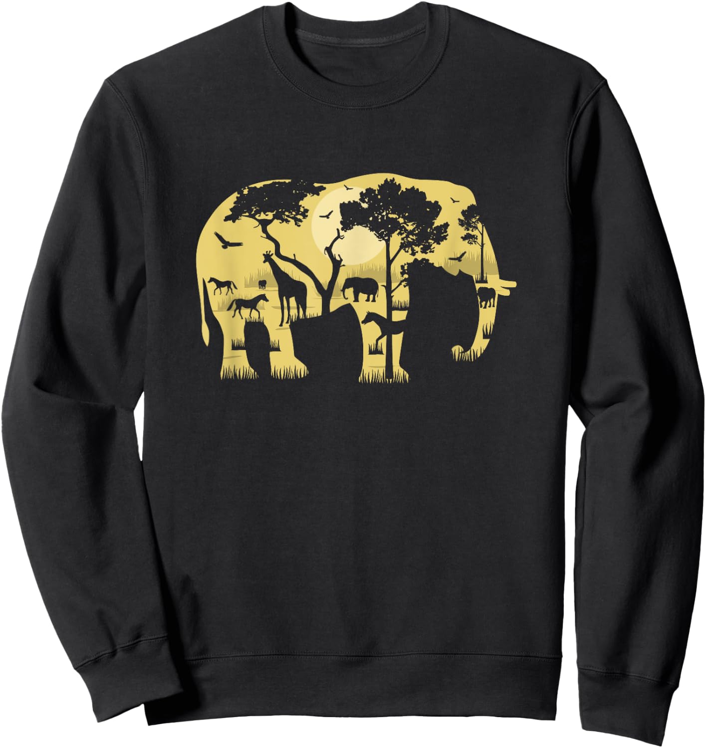 African Elephant Africa Wildlife Safari Nature Wild Animals Sweatshirt - Sweatshirt | Black